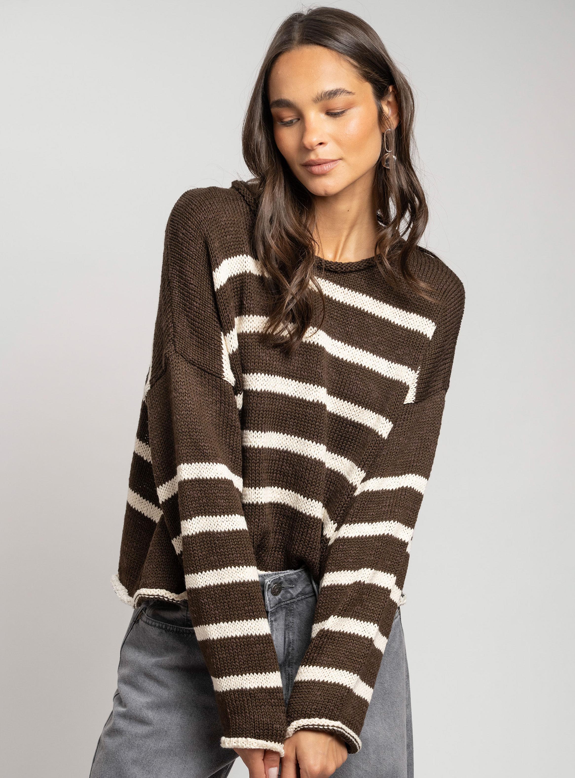 Chaleco Rayas Breda Café-2