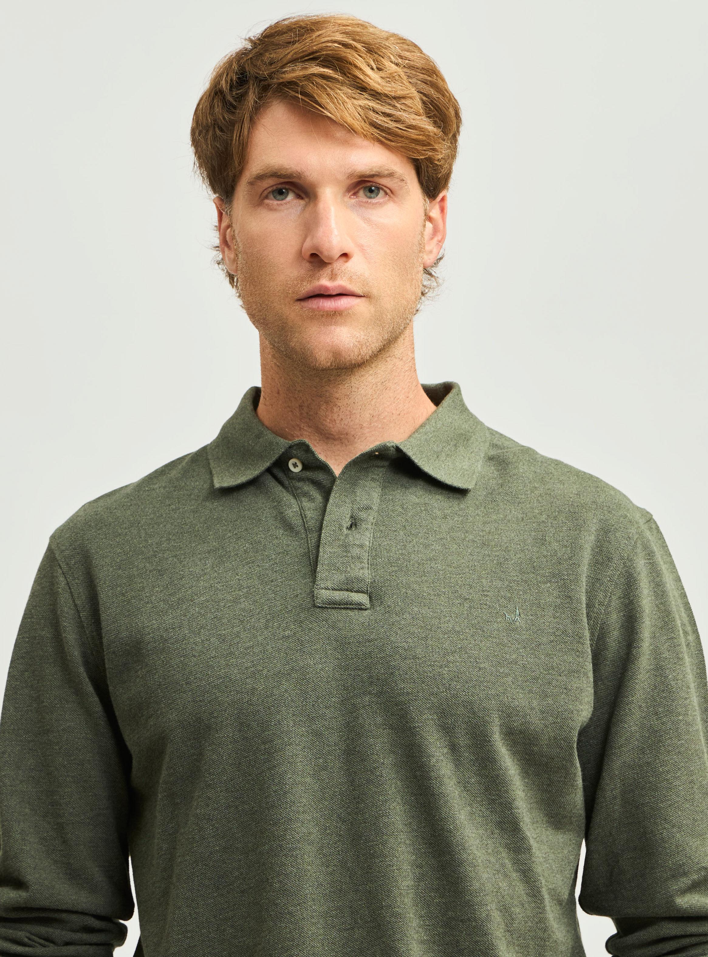 Polera Pique Manga Larga Lisa Regular-2