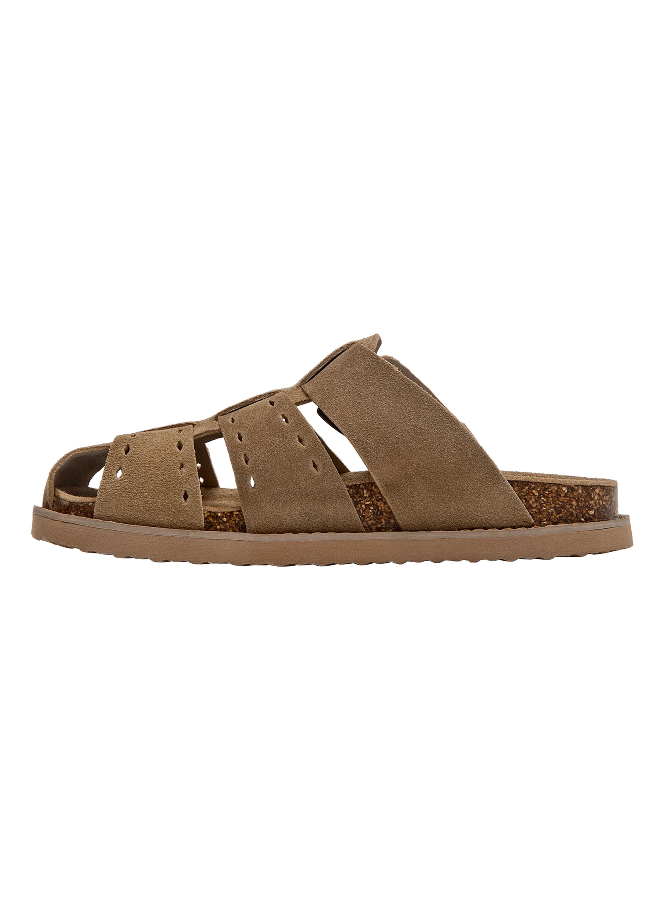 Sandalia Punta Cerrada Metida Cuero PJM0350 Mujer-2