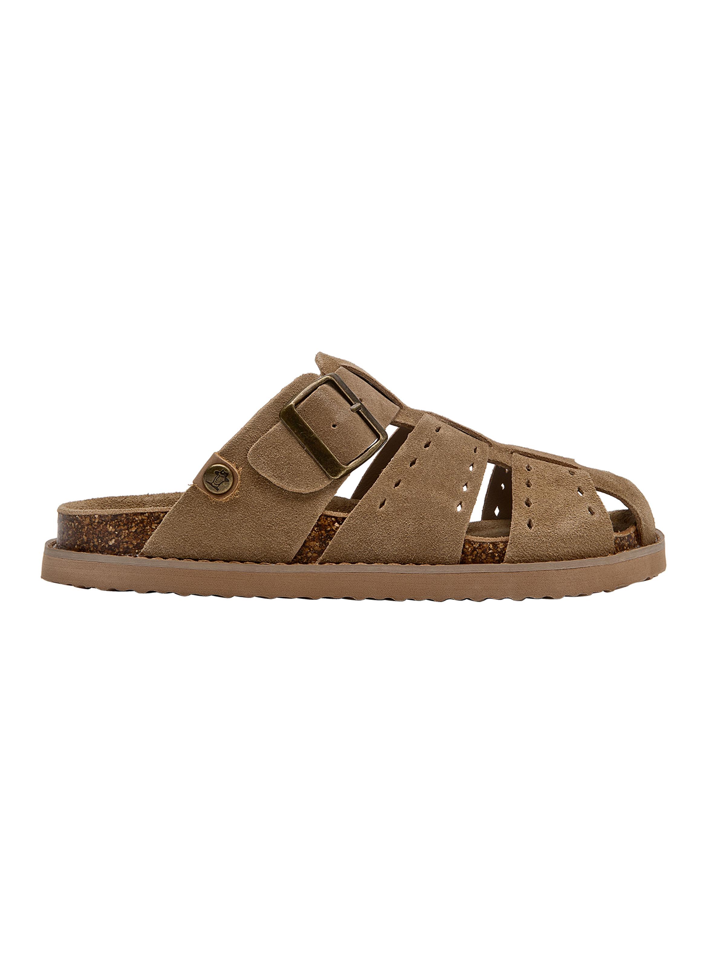 Sandalia Punta Cerrada Metida Cuero PJM0350 Mujer-0