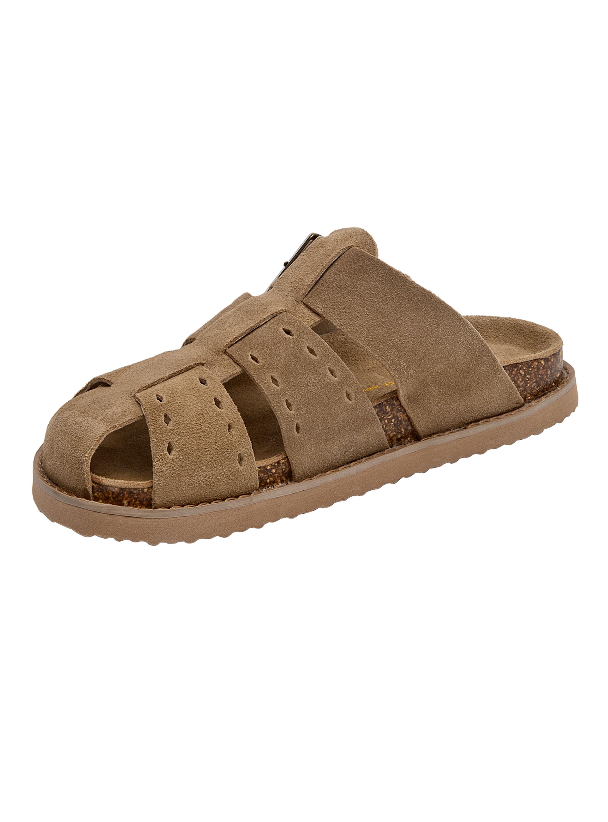 Sandalia Punta Cerrada Metida Cuero PJM0350 Mujer-3