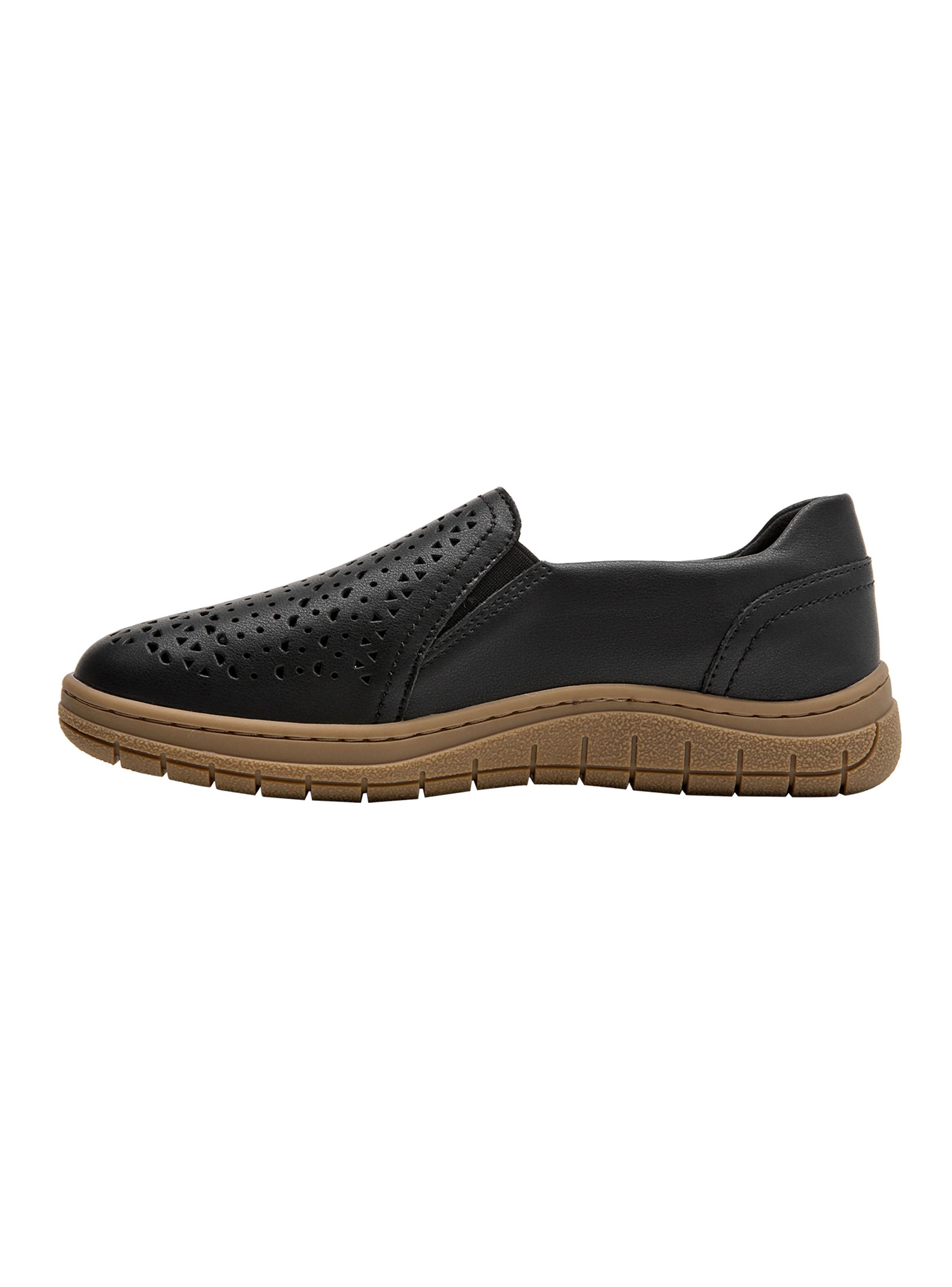Zapato Casual Black BRM0064 Slip On CueroMujer-2