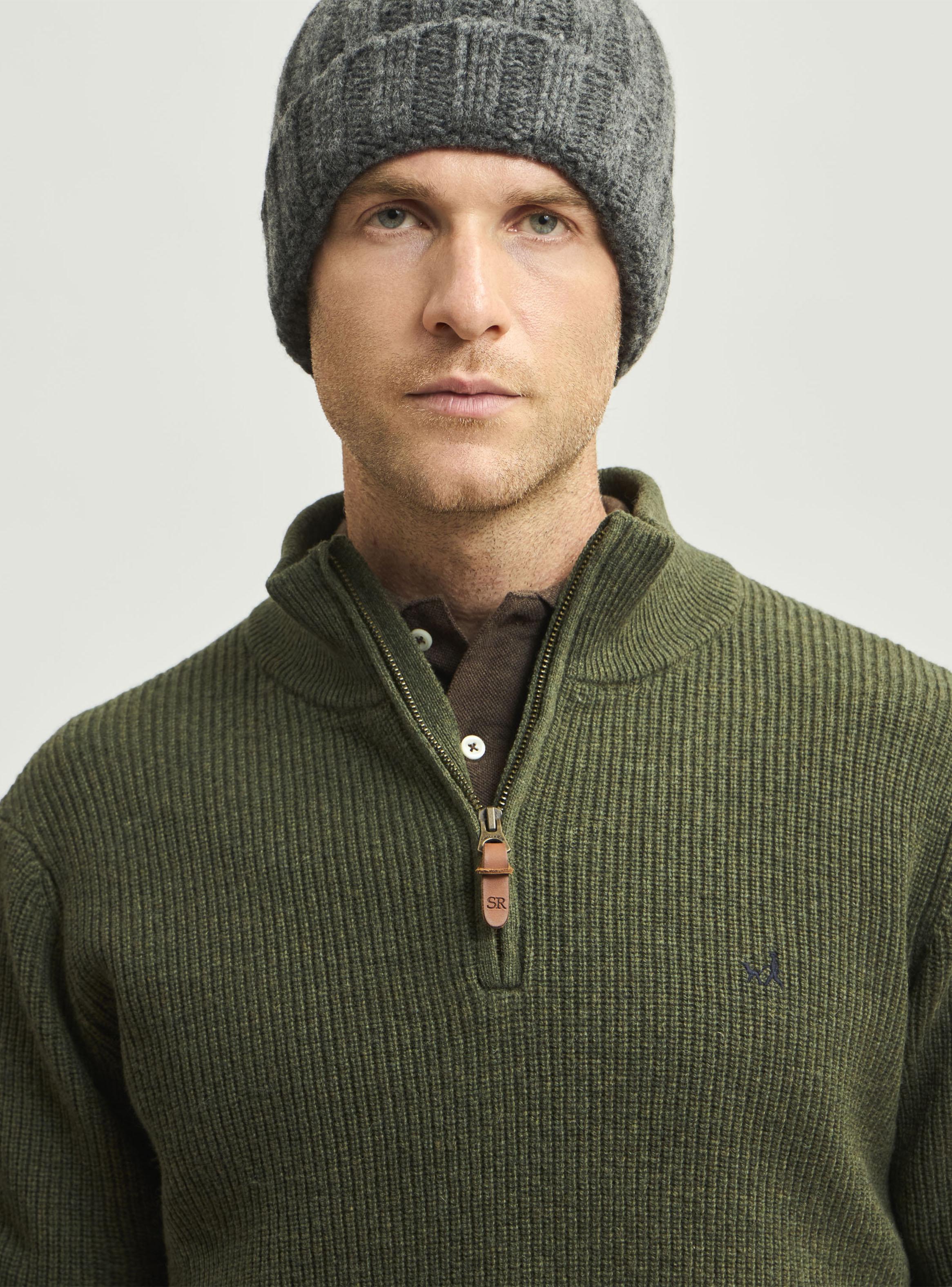 Sweater Liso Cuello Redondo Punto Ribs de Lana-2