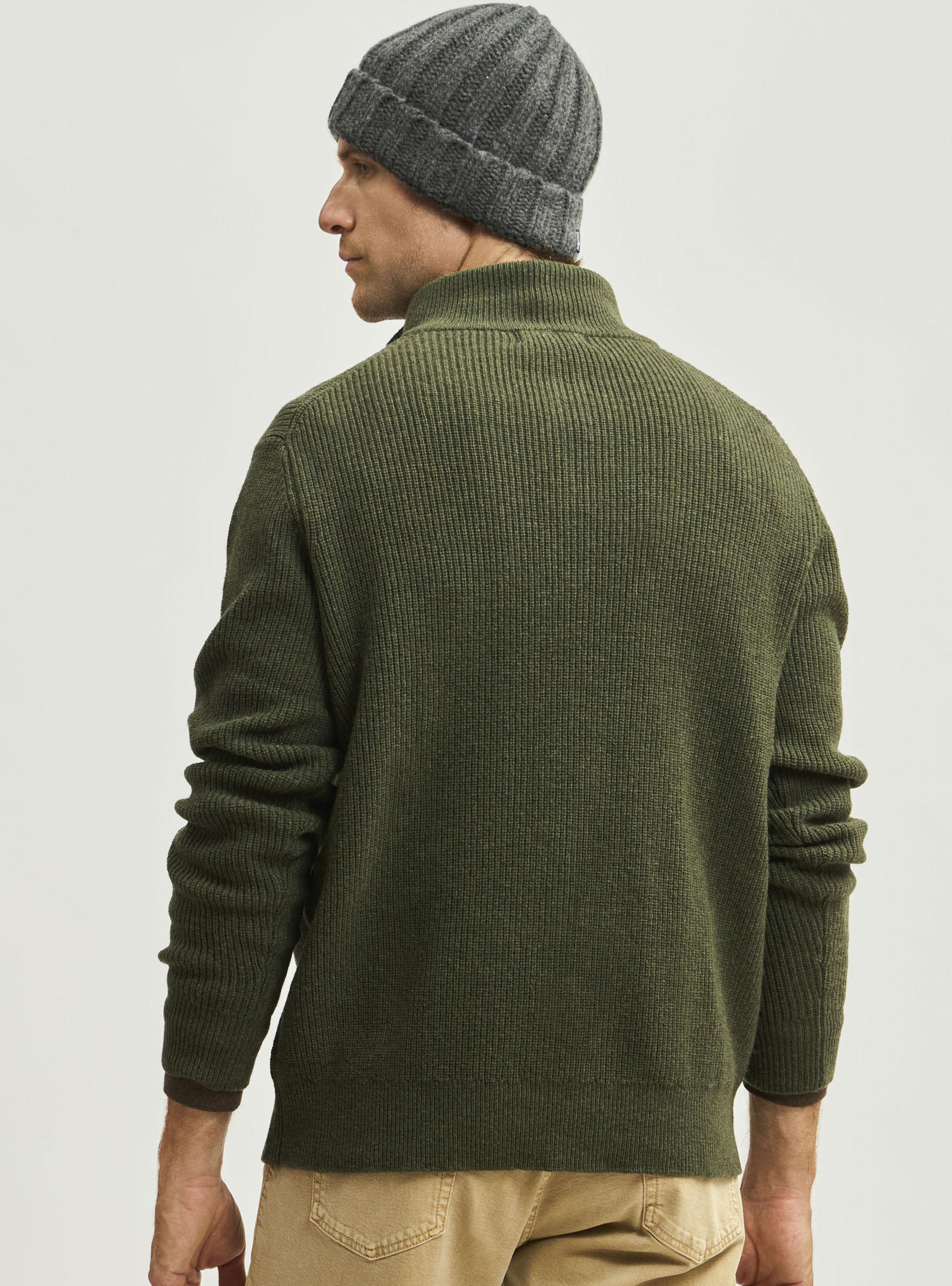 Sweater Liso Cuello Redondo Punto Ribs de Lana-1