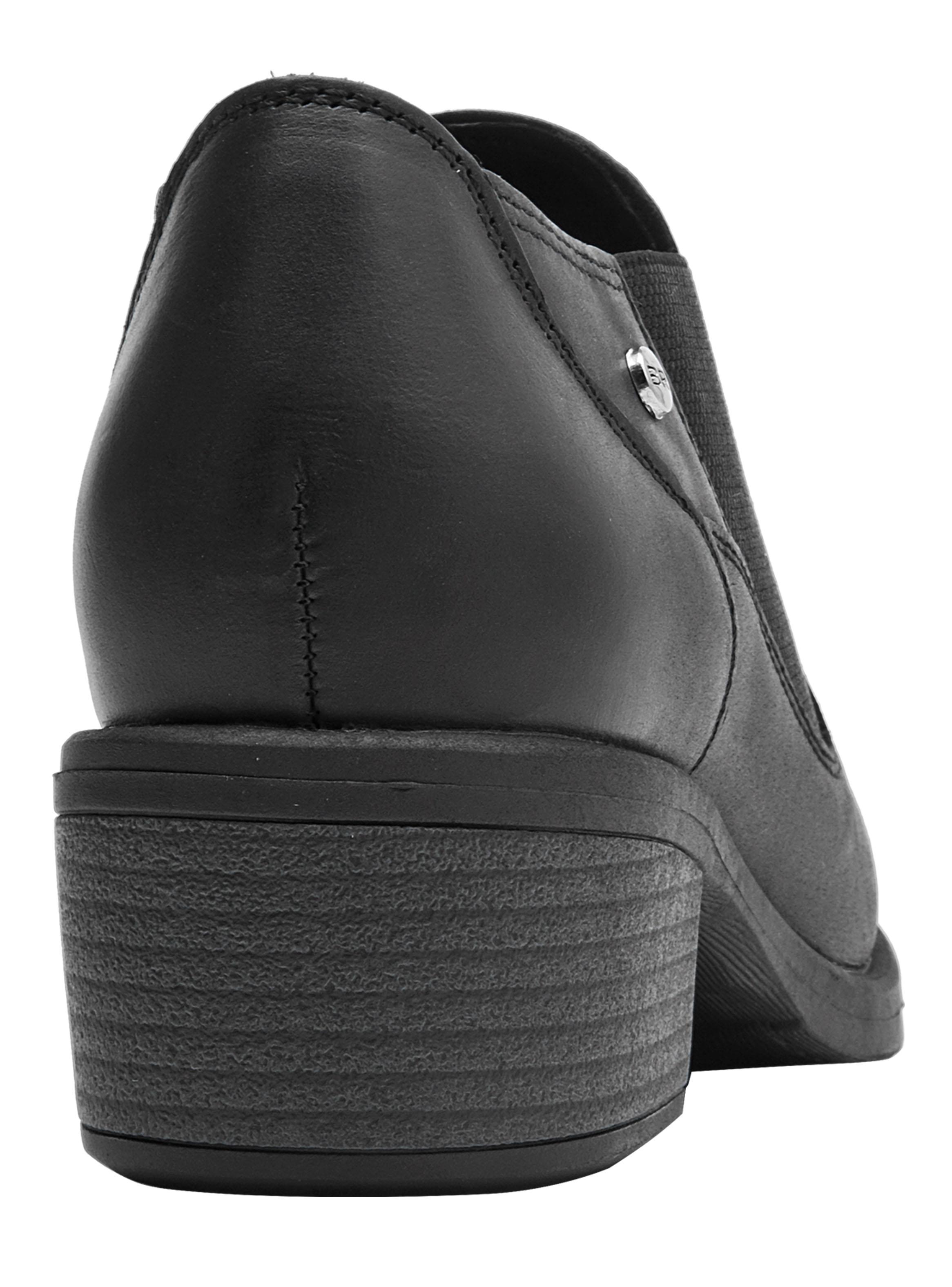 Botín Slip On Taco Cuadrado Cuero Mujer-4