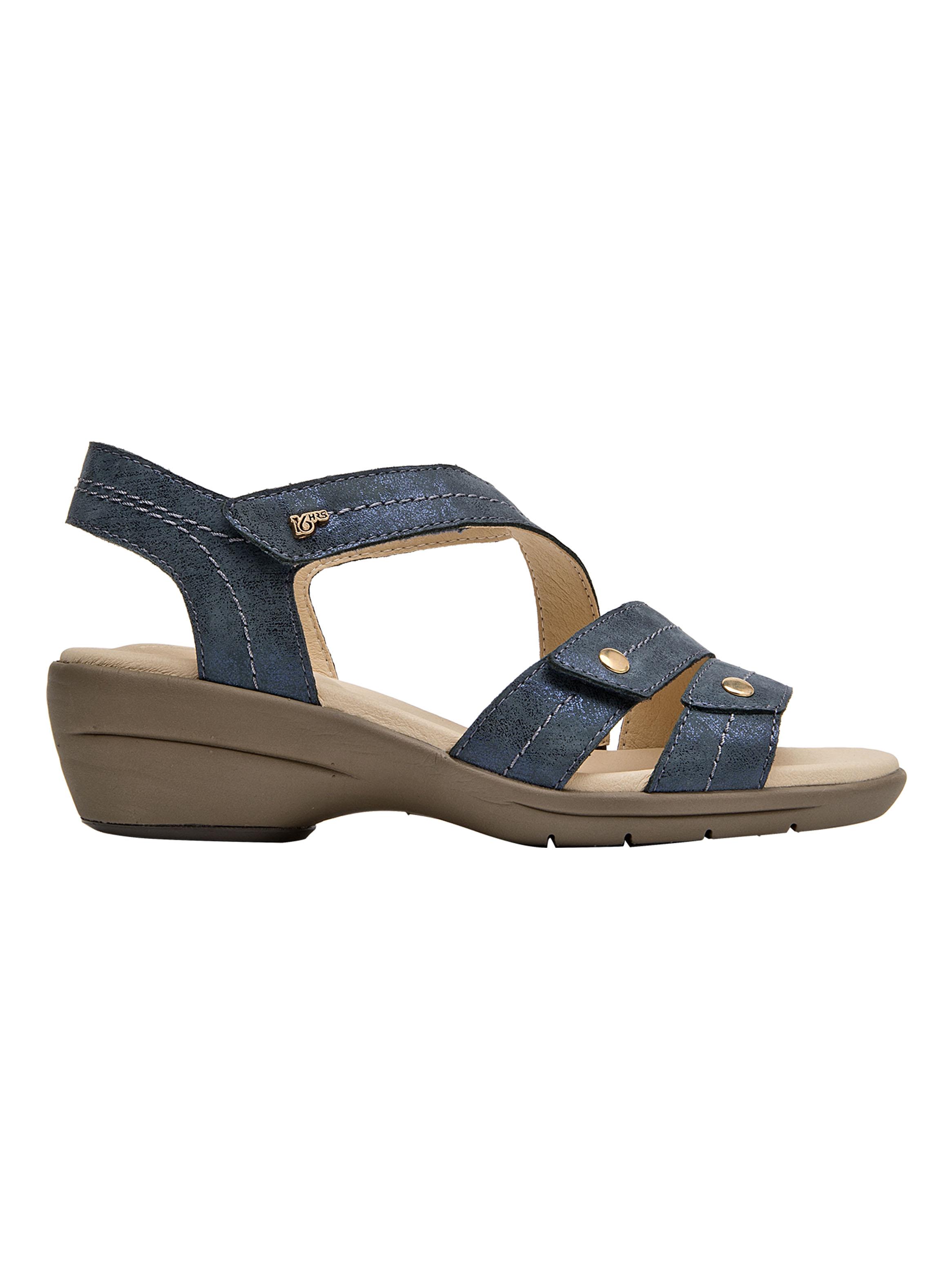 Sandalia Velcro en Correas Cuero Mujer-0