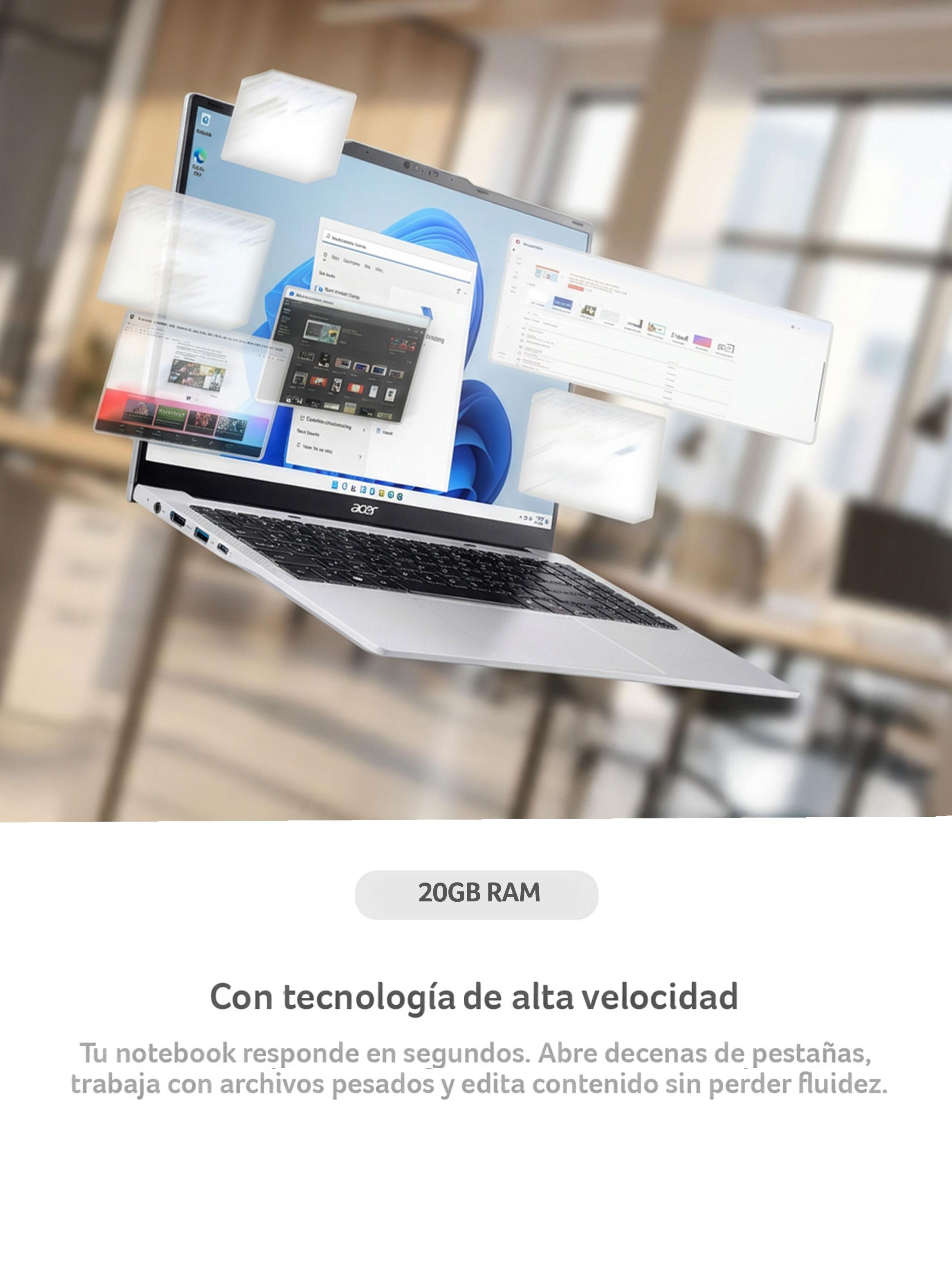 Notebook Aspire Lite AL15-43P-R3UW-5 AMD Ryzen 7 20GB RAM 512GB SSD 15.6'' FHD 60Hz-2