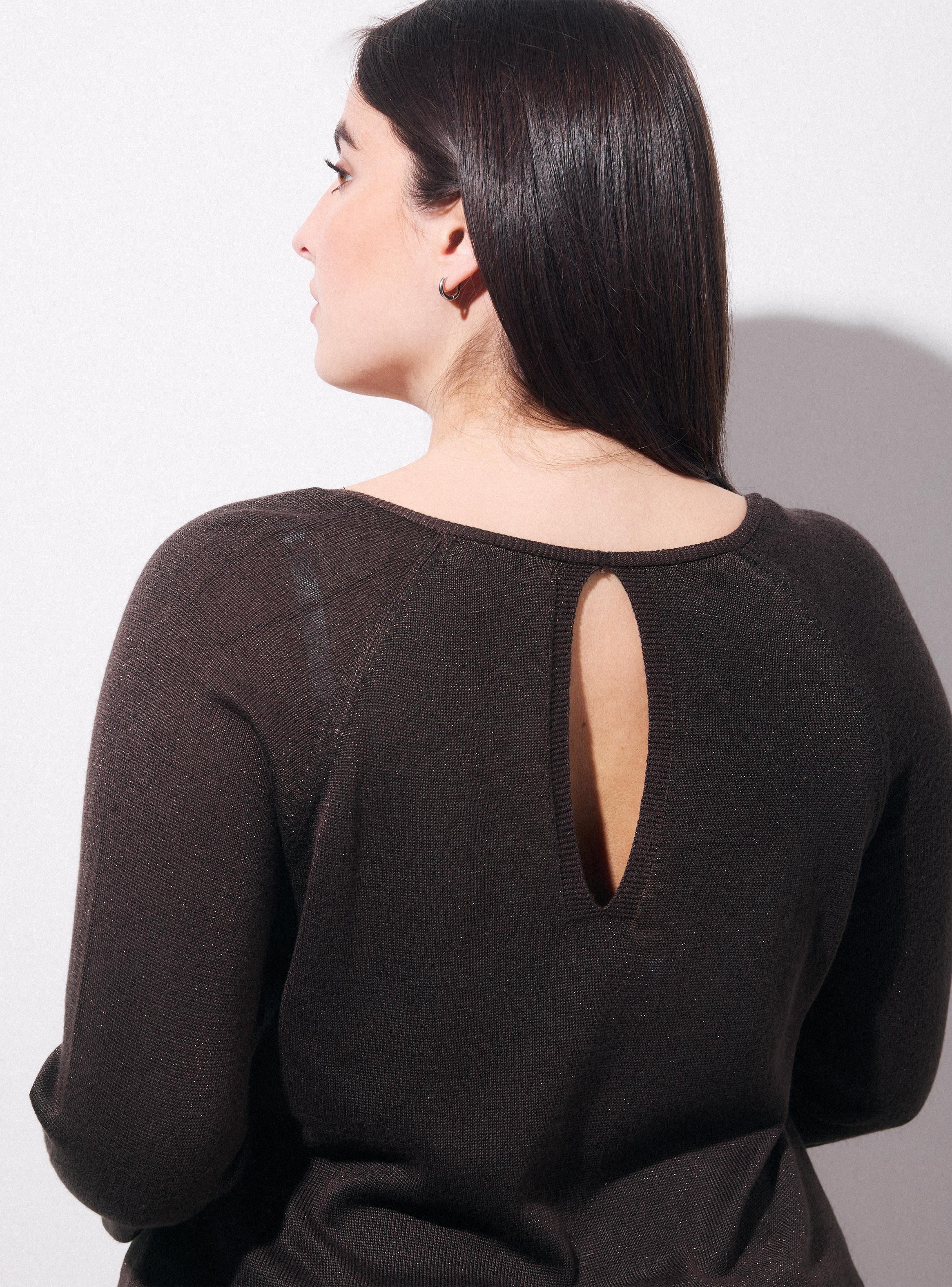 Sweater con Brillo Sutil y Escote en V-3