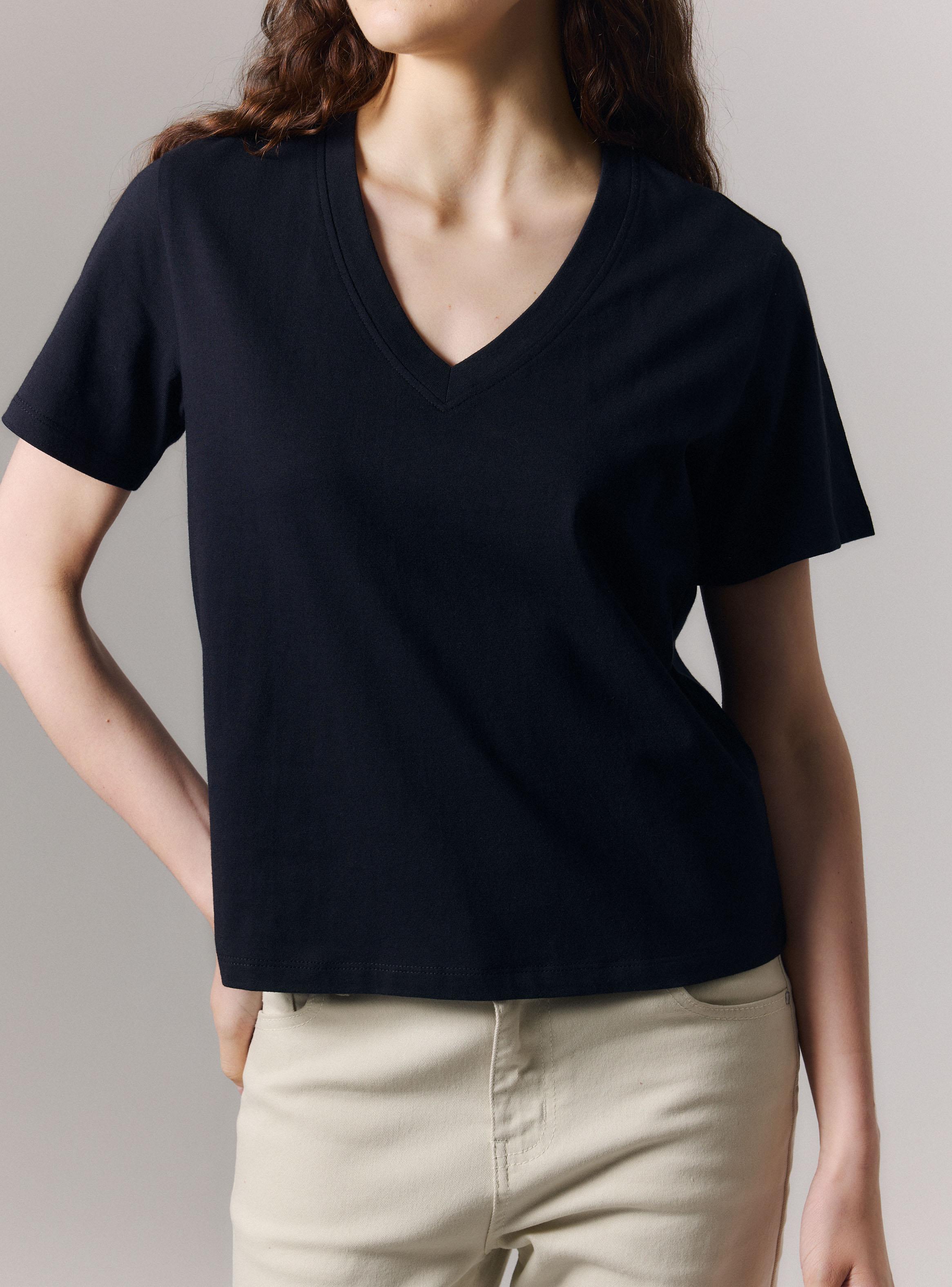 Polera Cuello V Básico Manga Corta Regular Fit-3