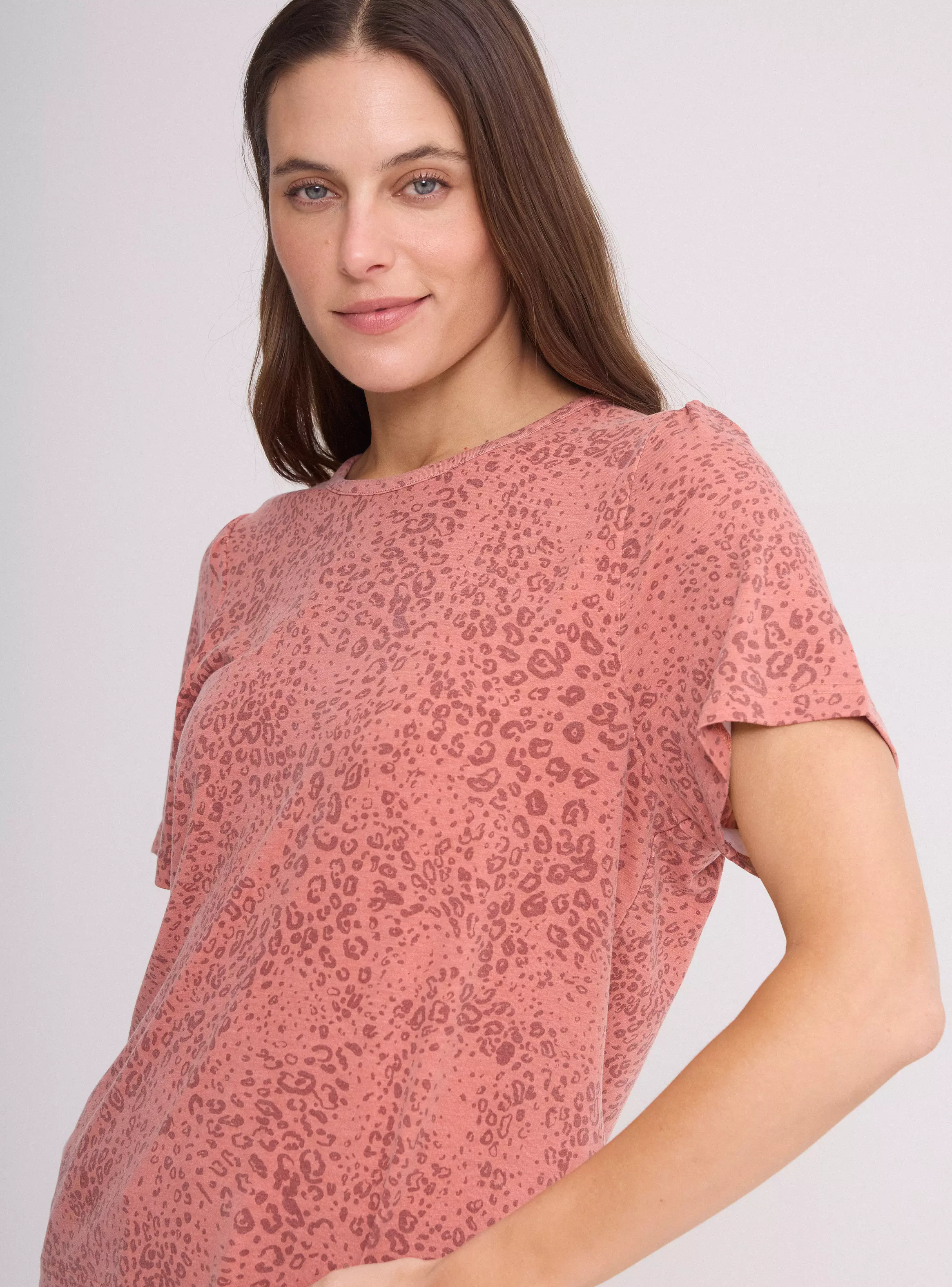 Polera Animal Print Manga Corta Cuello Redondo-2