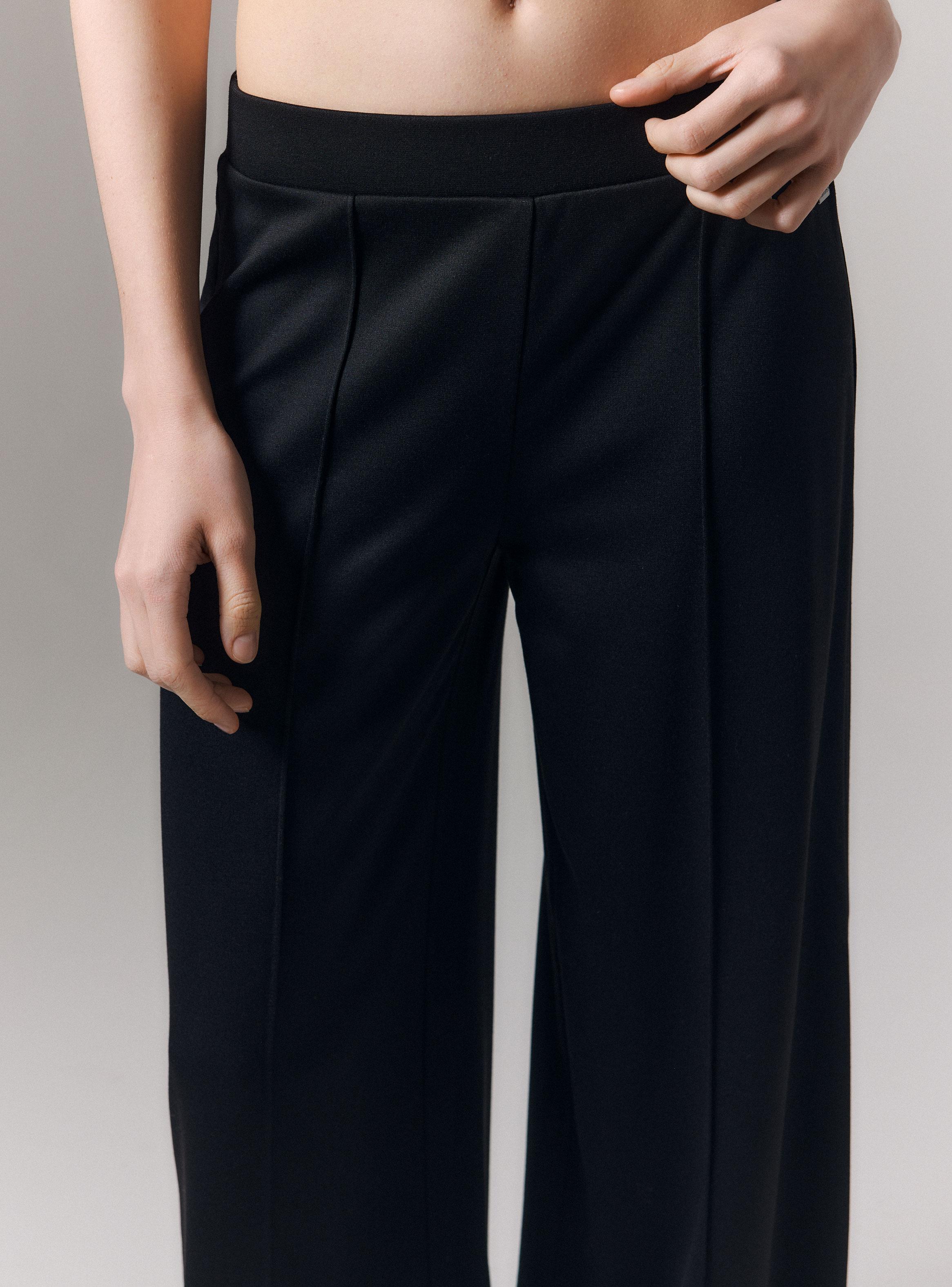 Pantalón Wide Leg Tiro Alto con Corte Frontal-2