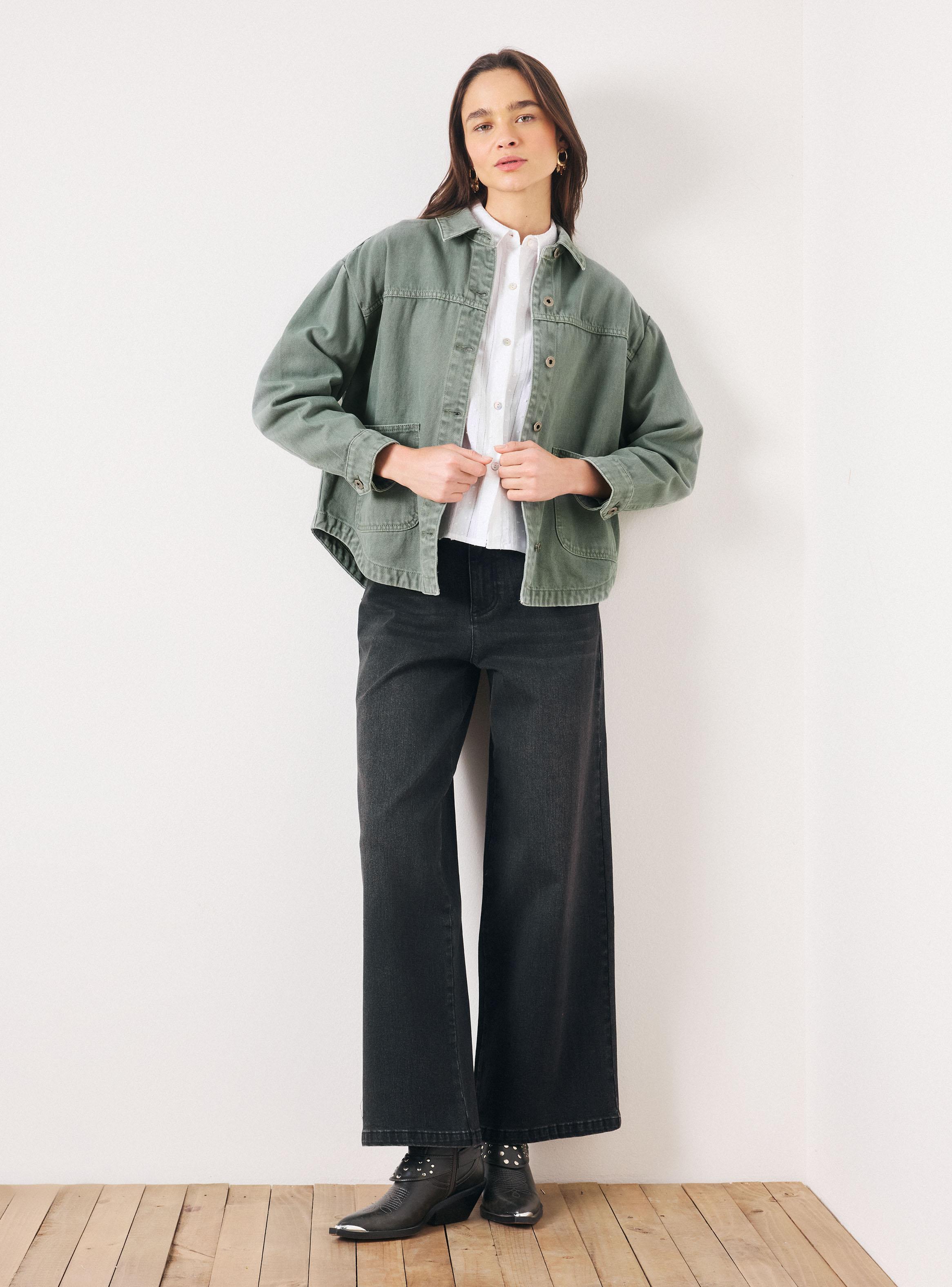 Chaqueta Denim Color con Bolsillos Frontales-4