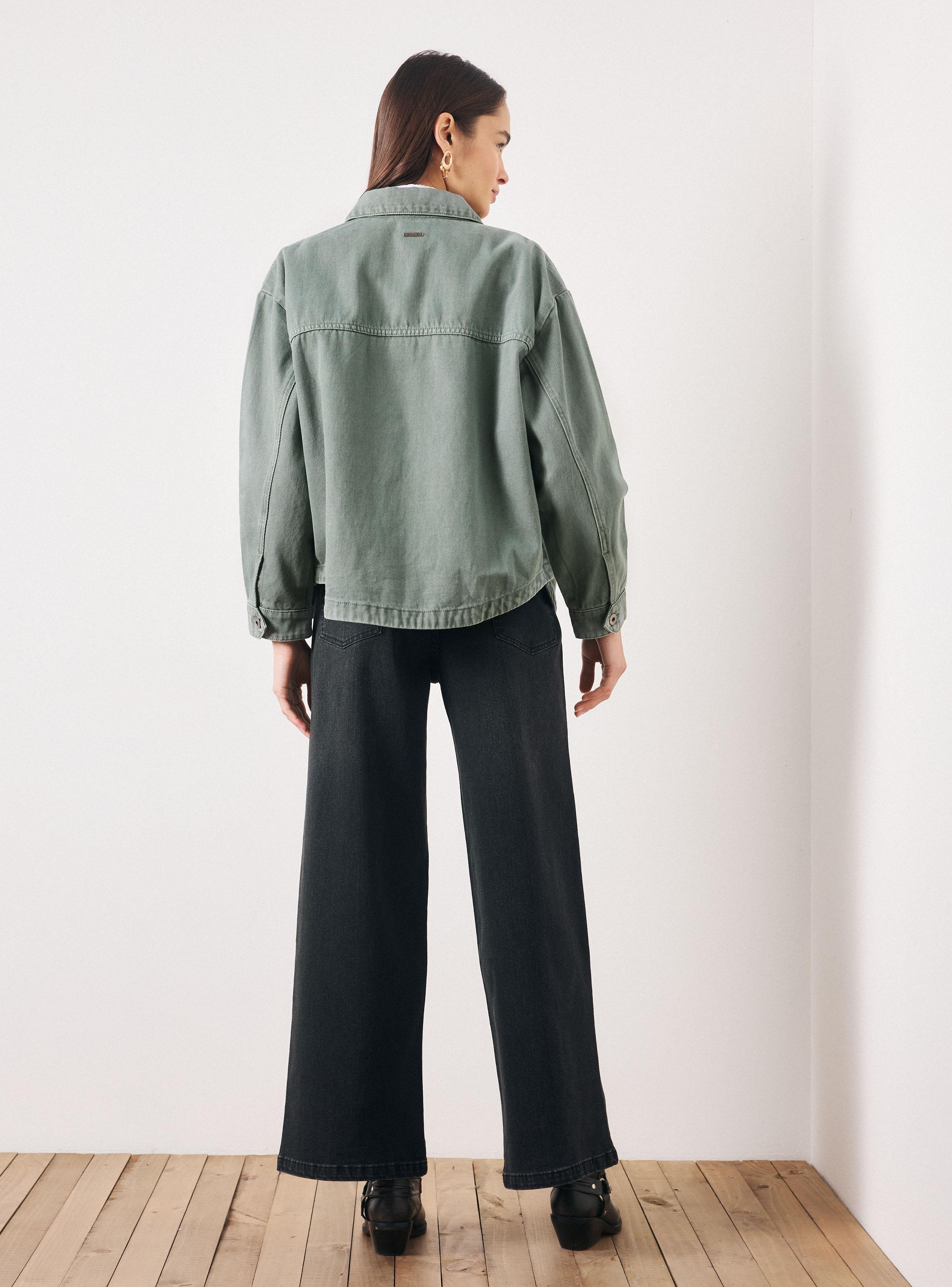Chaqueta Denim Color con Bolsillos Frontales-5