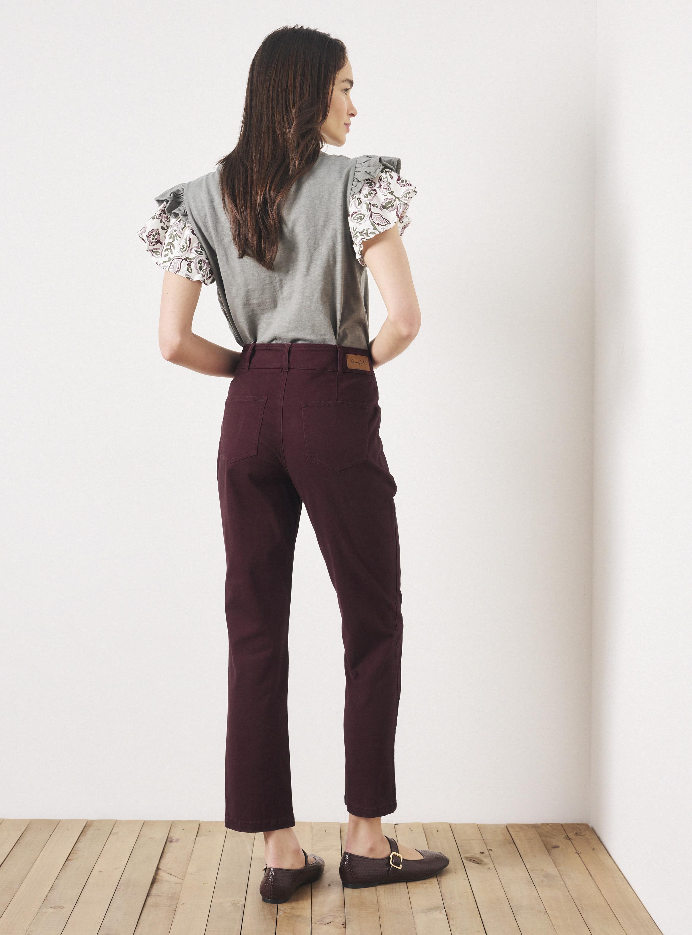 Pantalón Slim Elasticado Tiro Alto con Botones-5