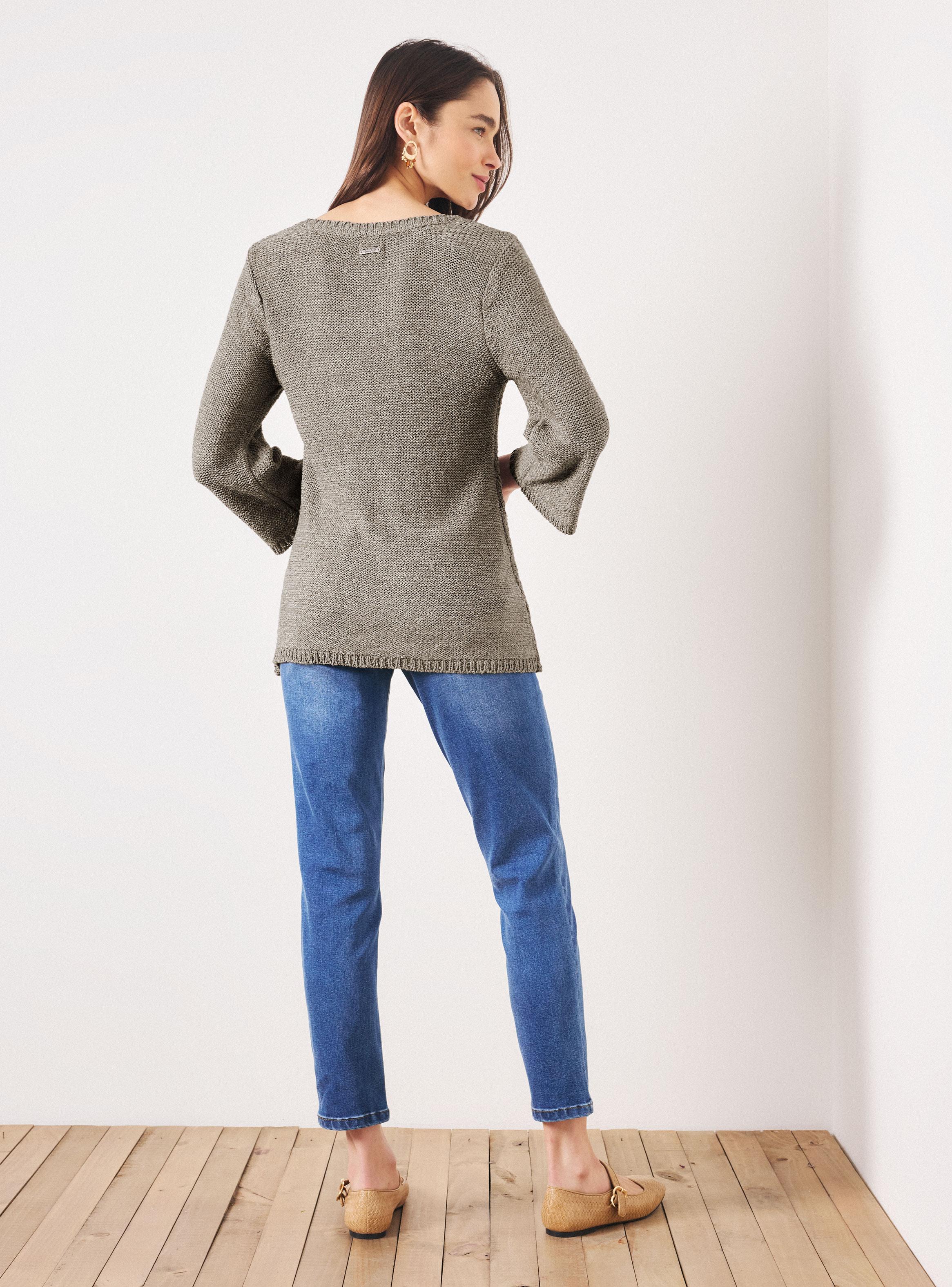 Sweater Tejido Diseño Calado con Cuello en V-5