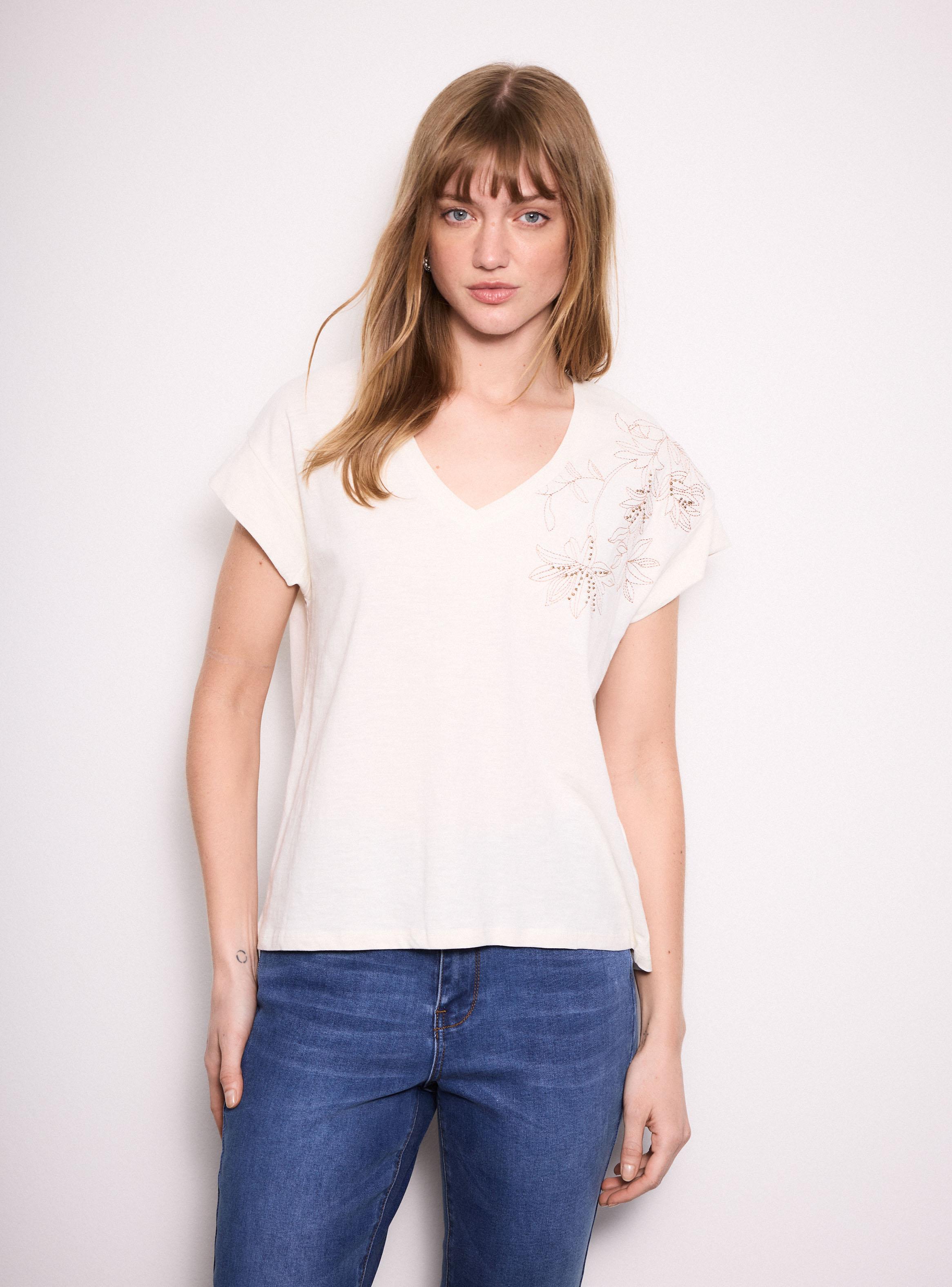Polera con Bordado Flor Lurex-0