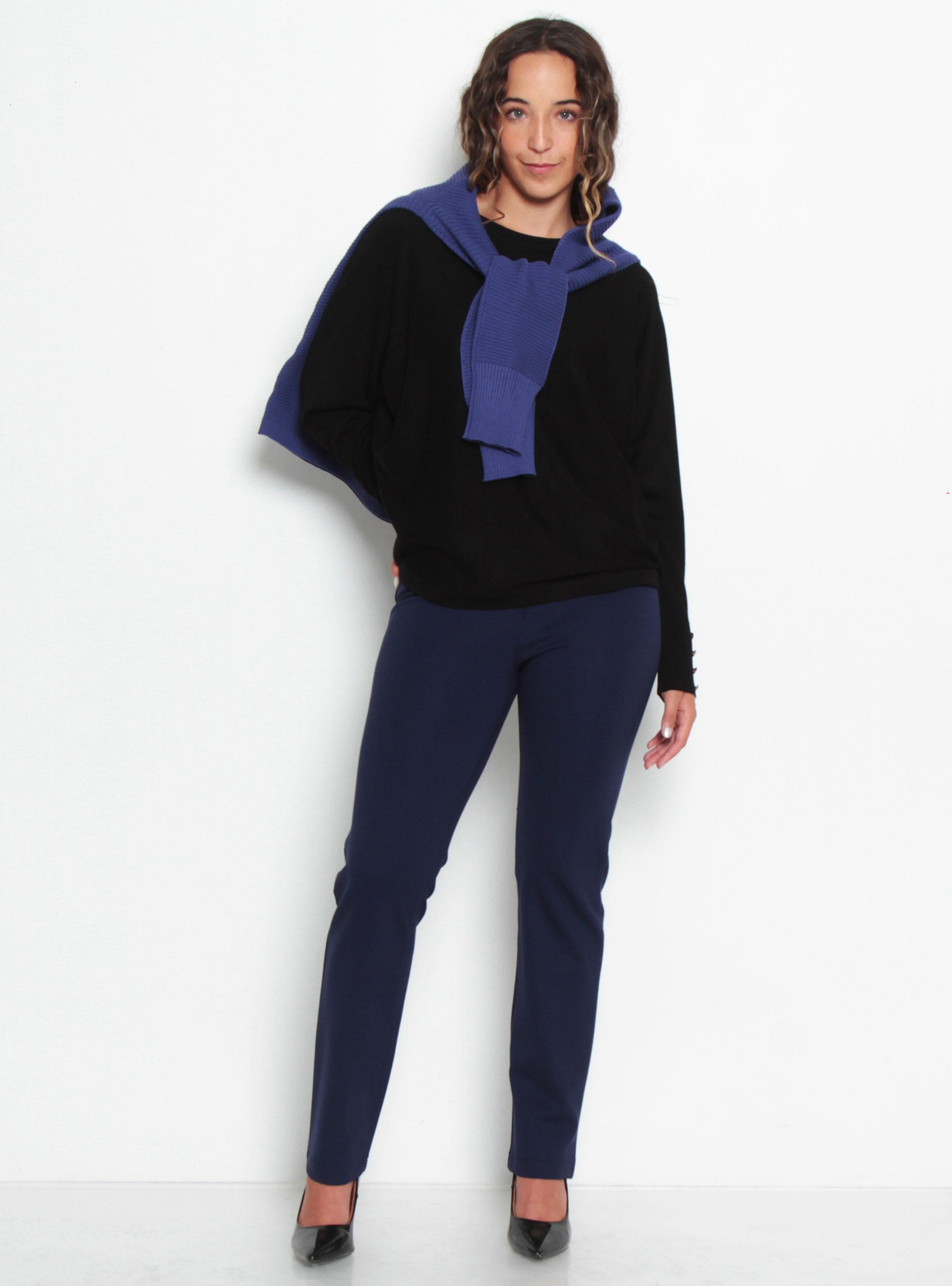 Sweater Manga Larga Sólido Escote Redondo-3