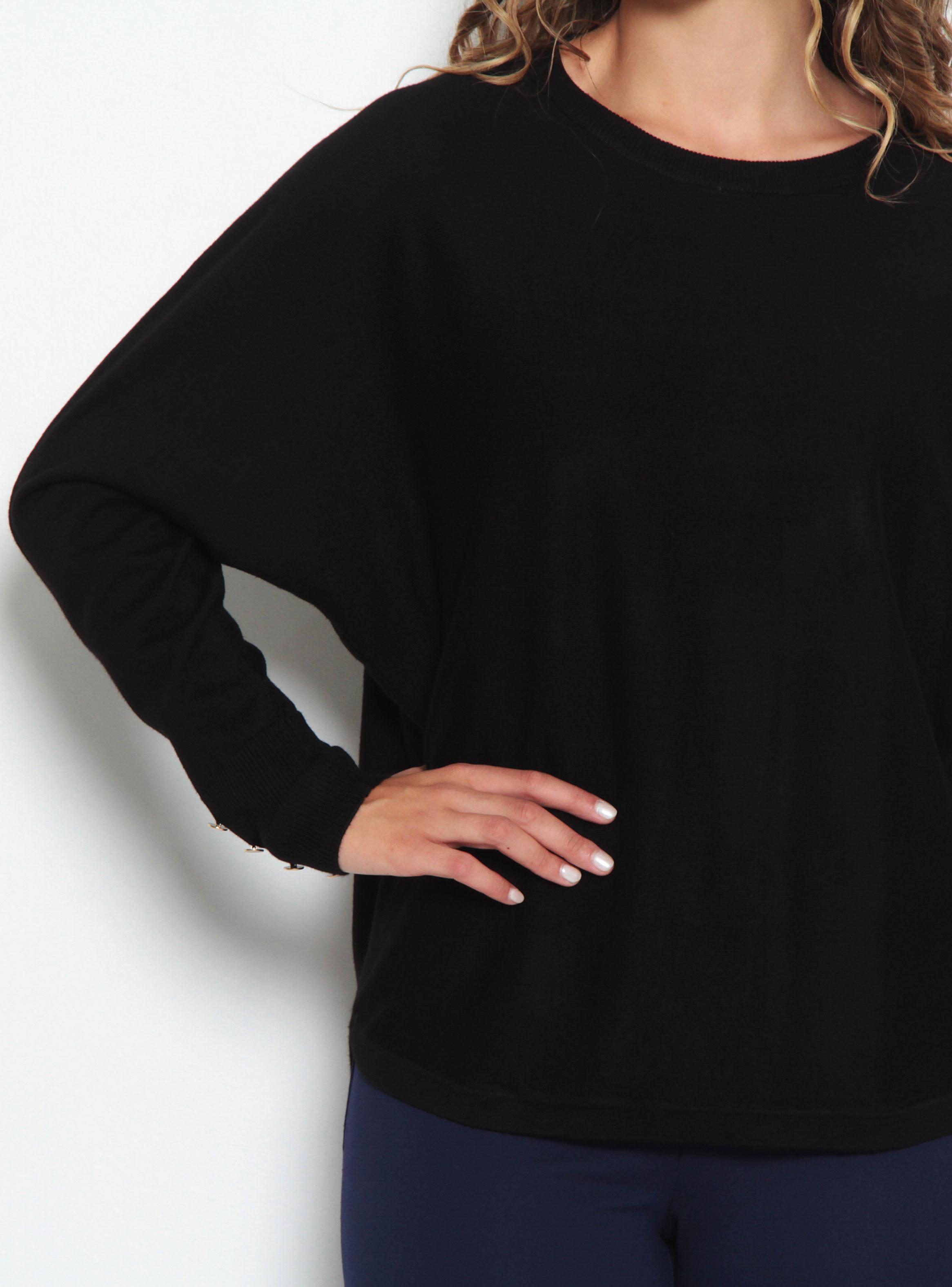 Sweater Manga Larga Sólido Escote Redondo-2