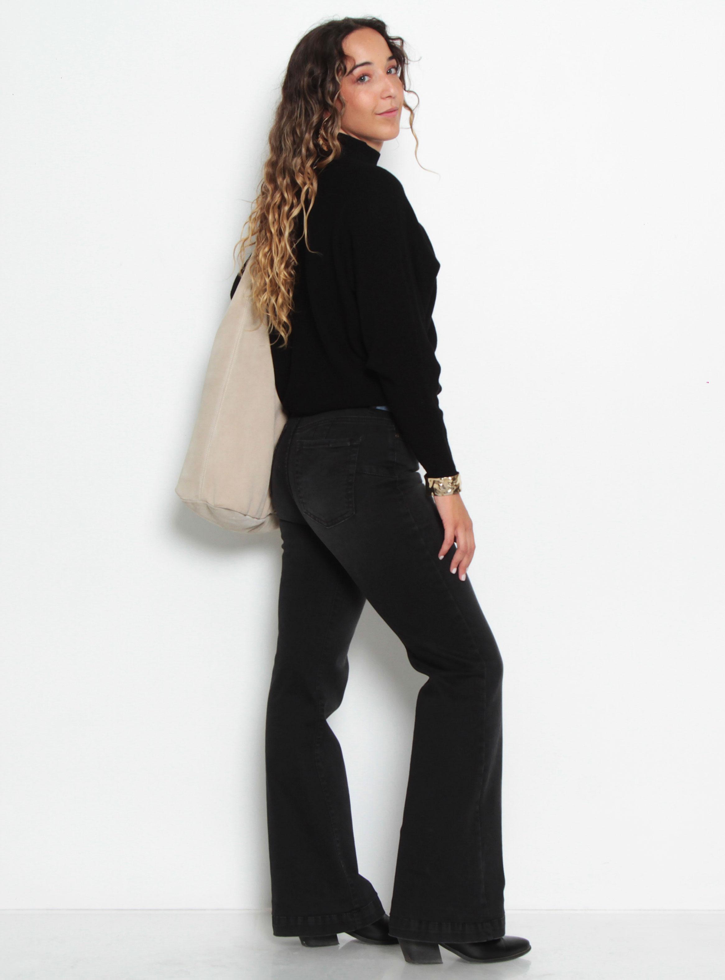 Sweater Manga Larga Ranglan Sólido Cuello Medio Alto-4