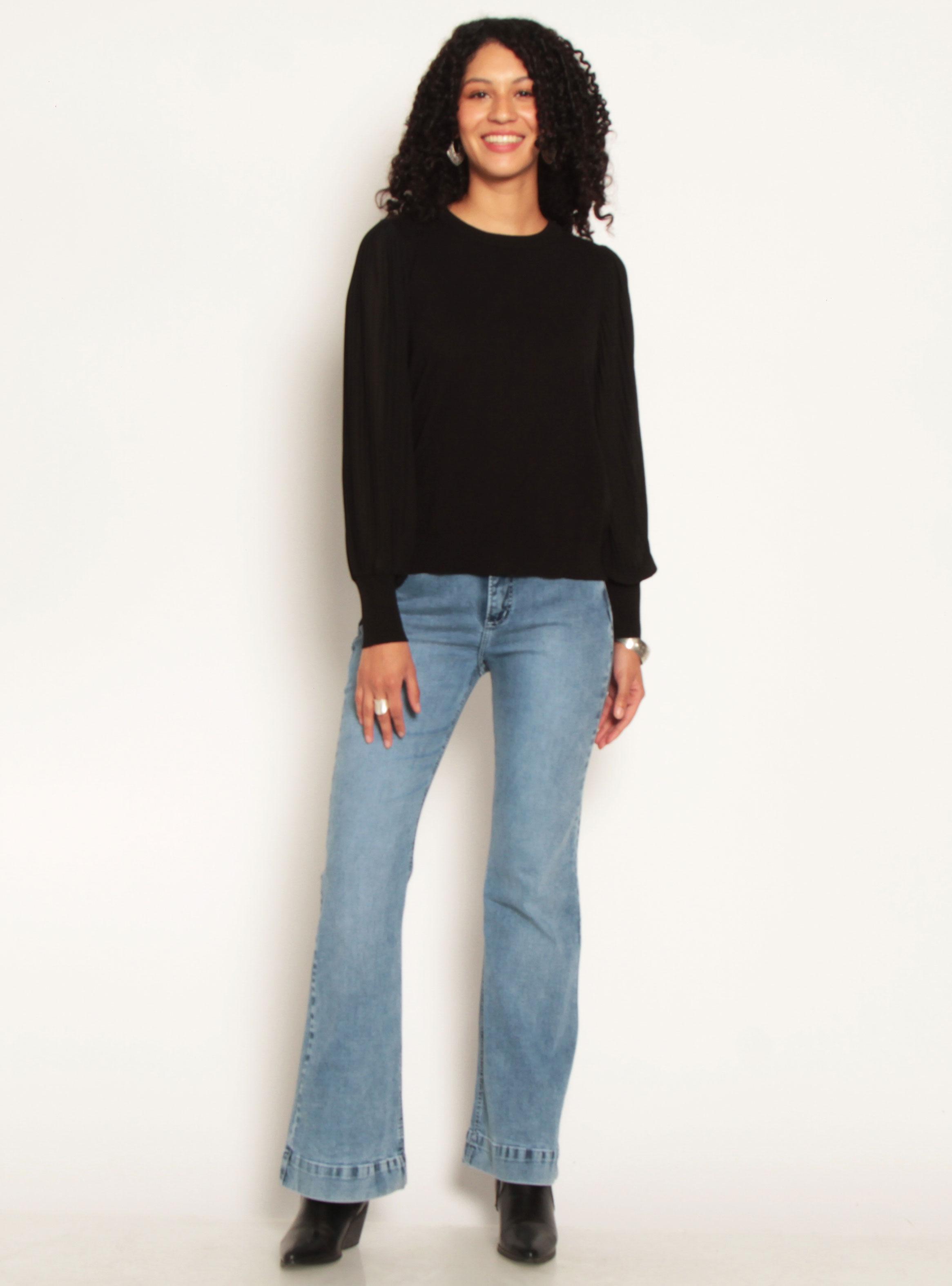 Sweater Manga Larga en Distinta Calidad Escote Redondo-3