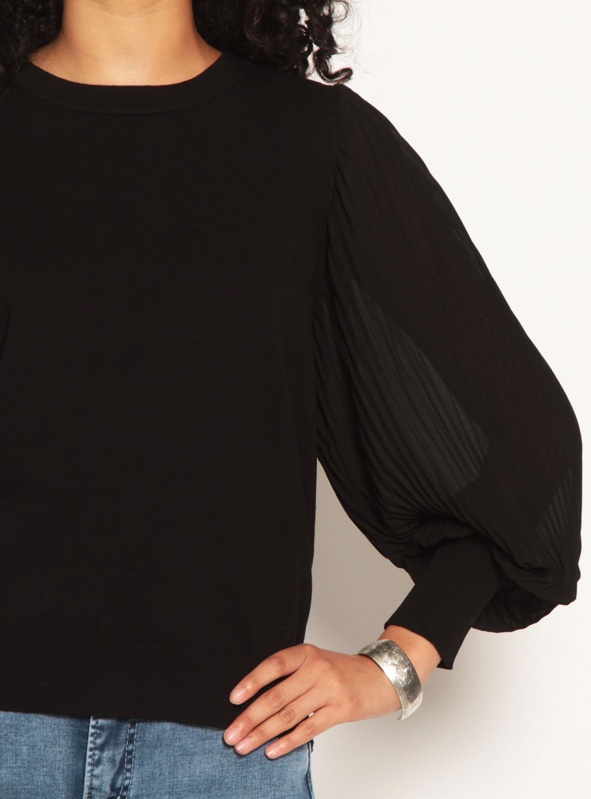 Sweater Manga Larga en Distinta Calidad Escote Redondo-2