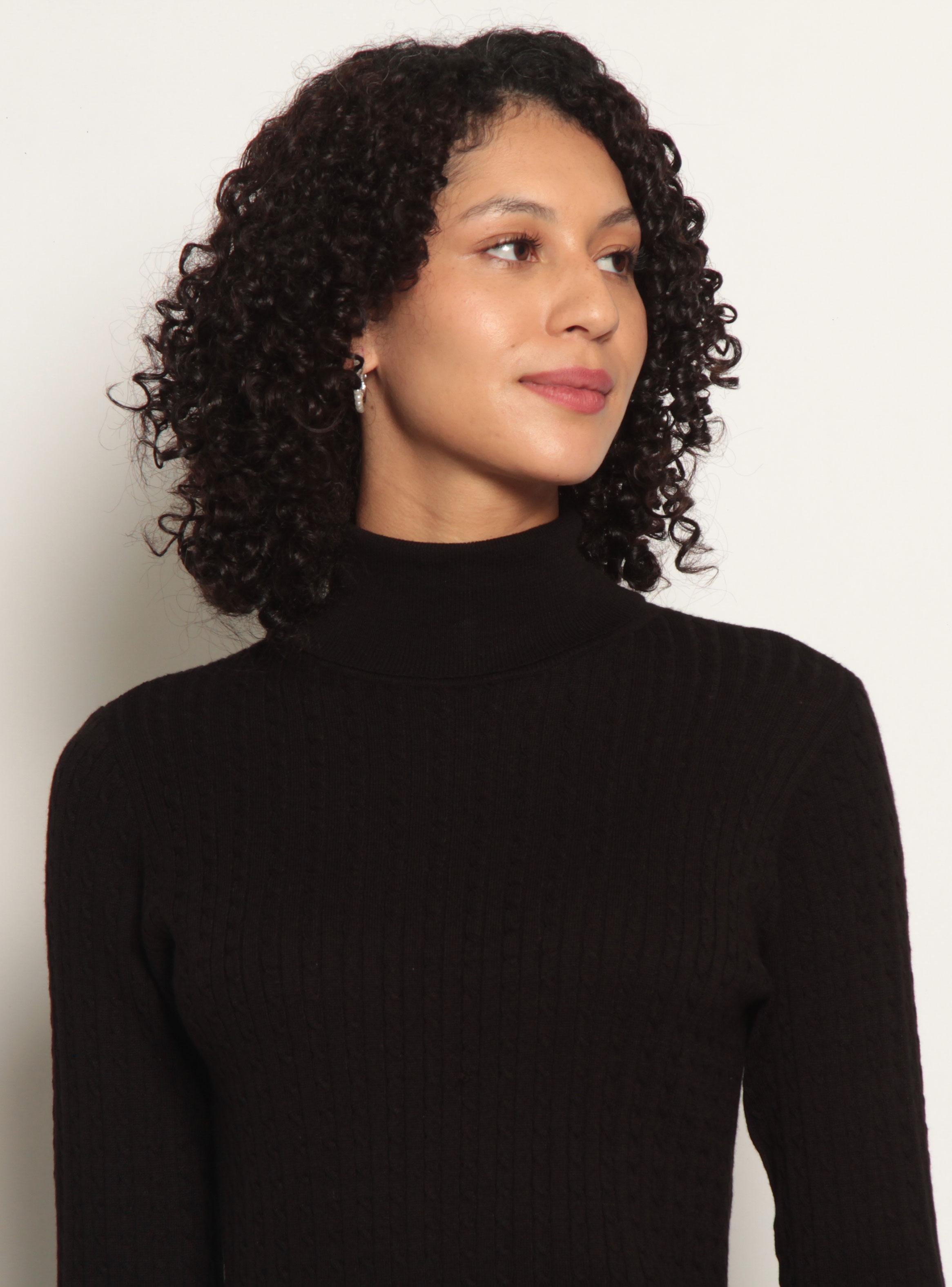 Sweater Trenzado de Cuello Alto Gs-2