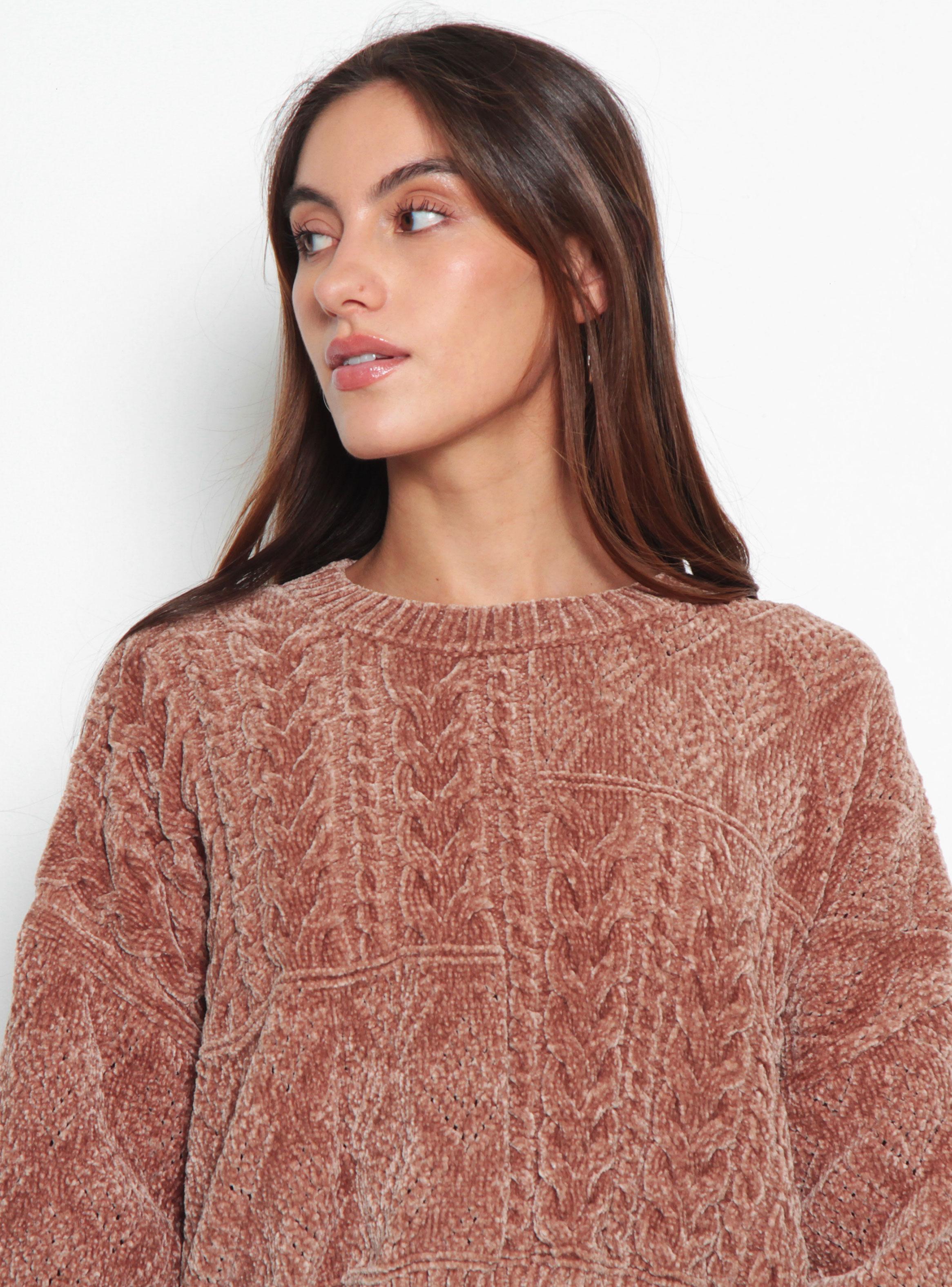 Sweater Chenille Manga Larga Escote Redondo-2