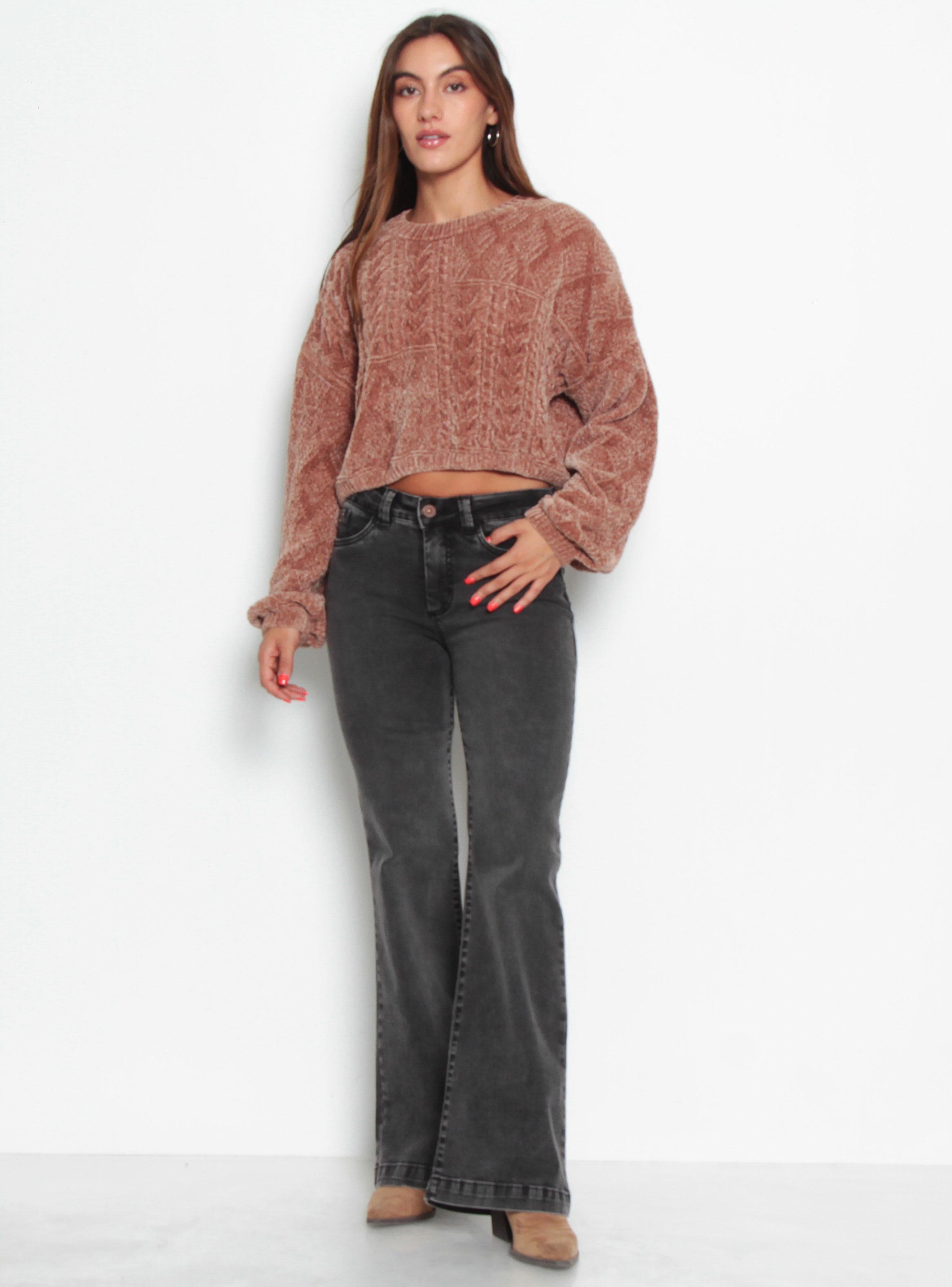 Sweater Chenille Manga Larga Escote Redondo-3