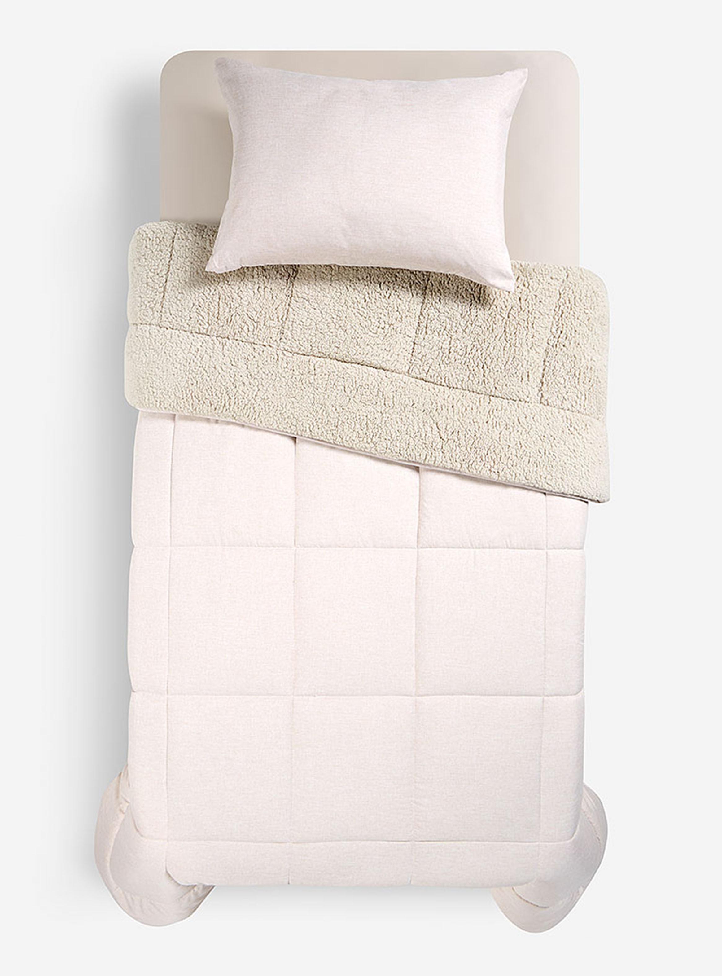 Plumón Sherpa Liso Arena Melange 1.5 Plazas-3