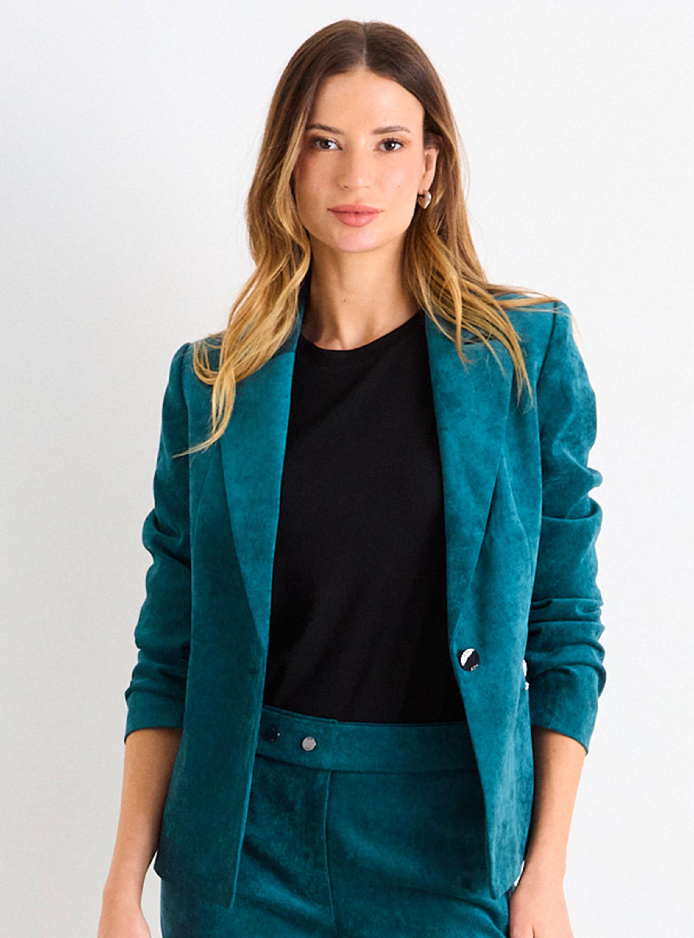 Blazer de Pana Liso Regular Color-0