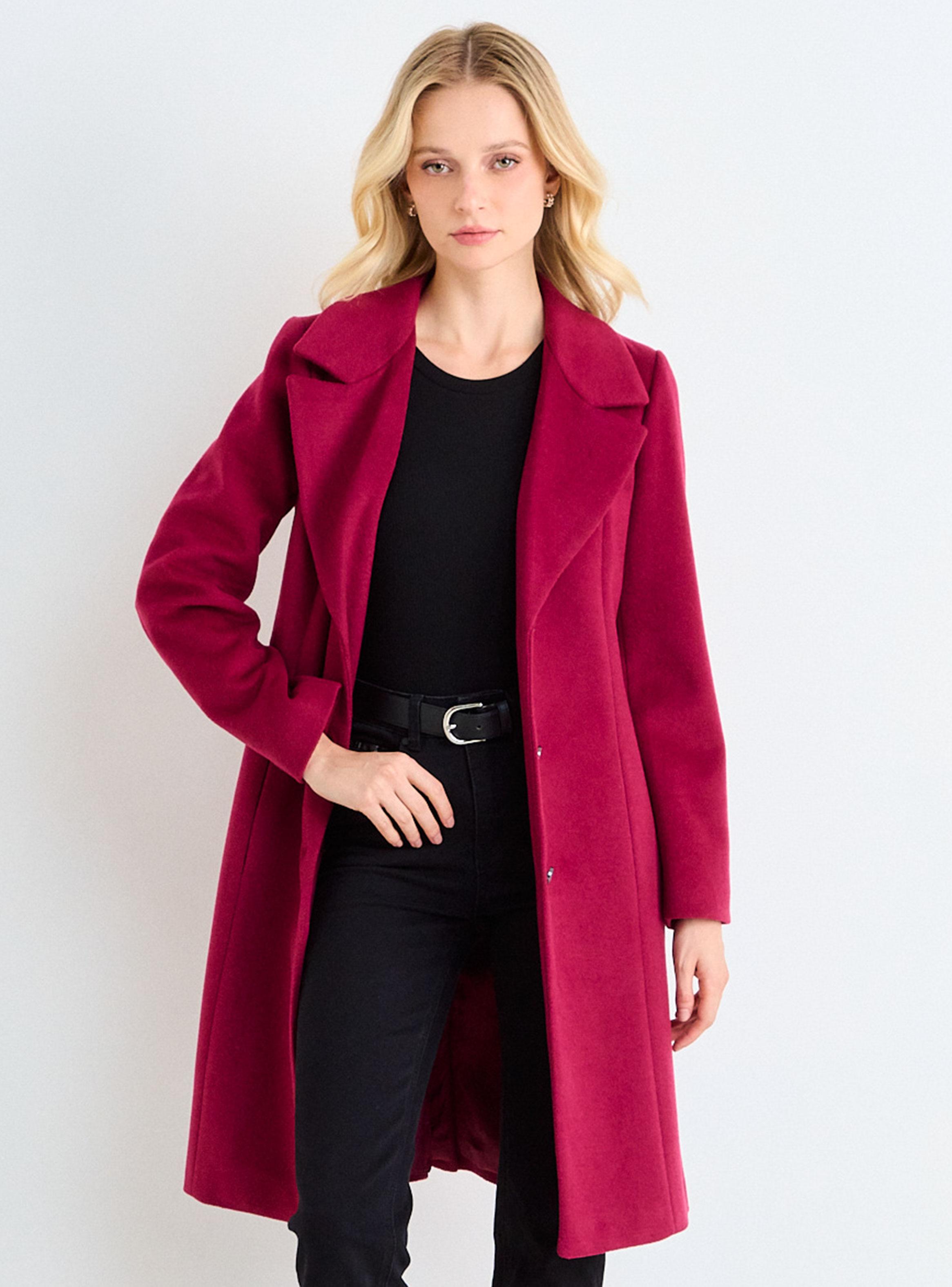 Abrigo Liso Botón Regular Color-0