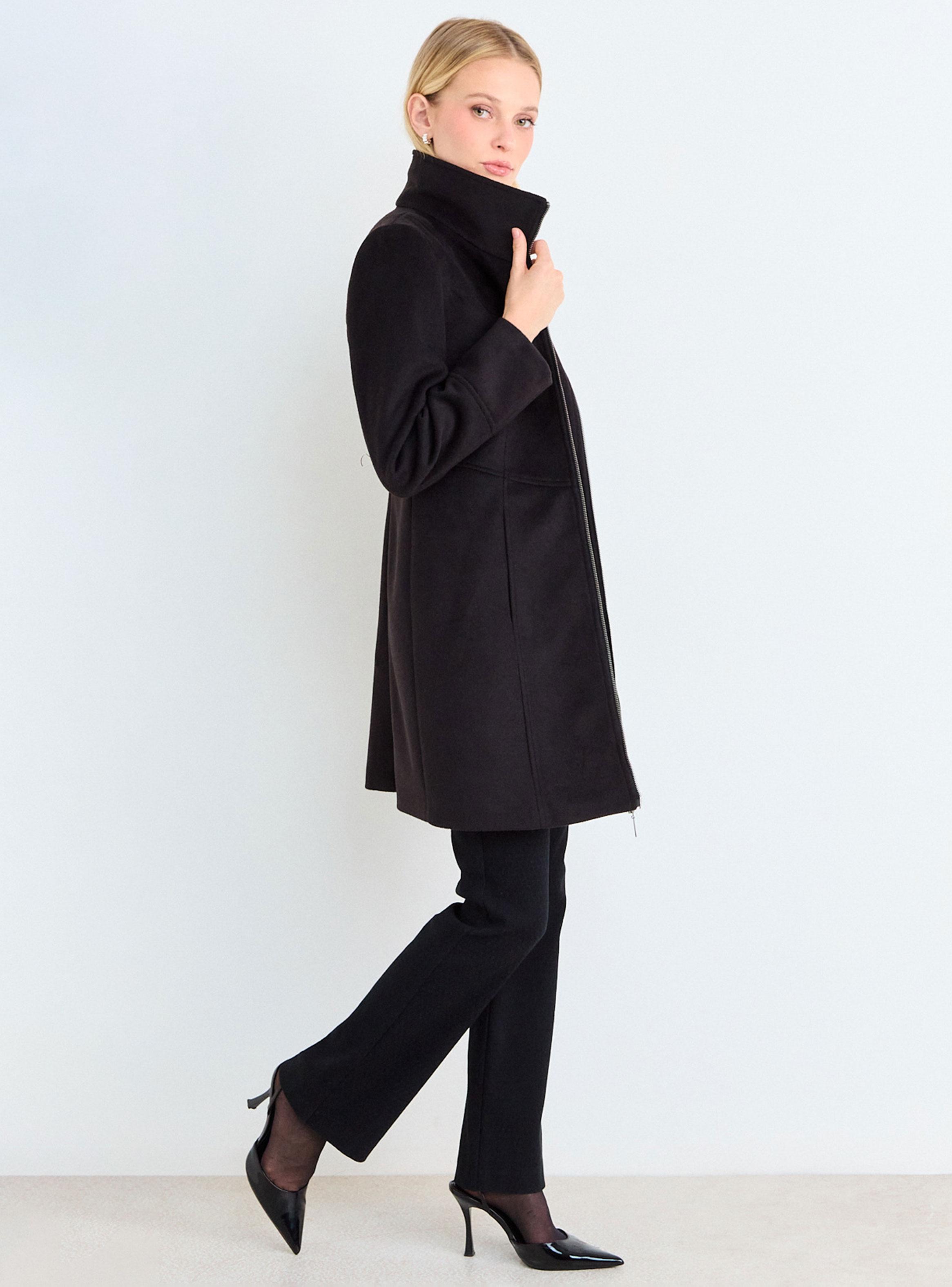 Abrigo Liso con Cuello y Cierre-3