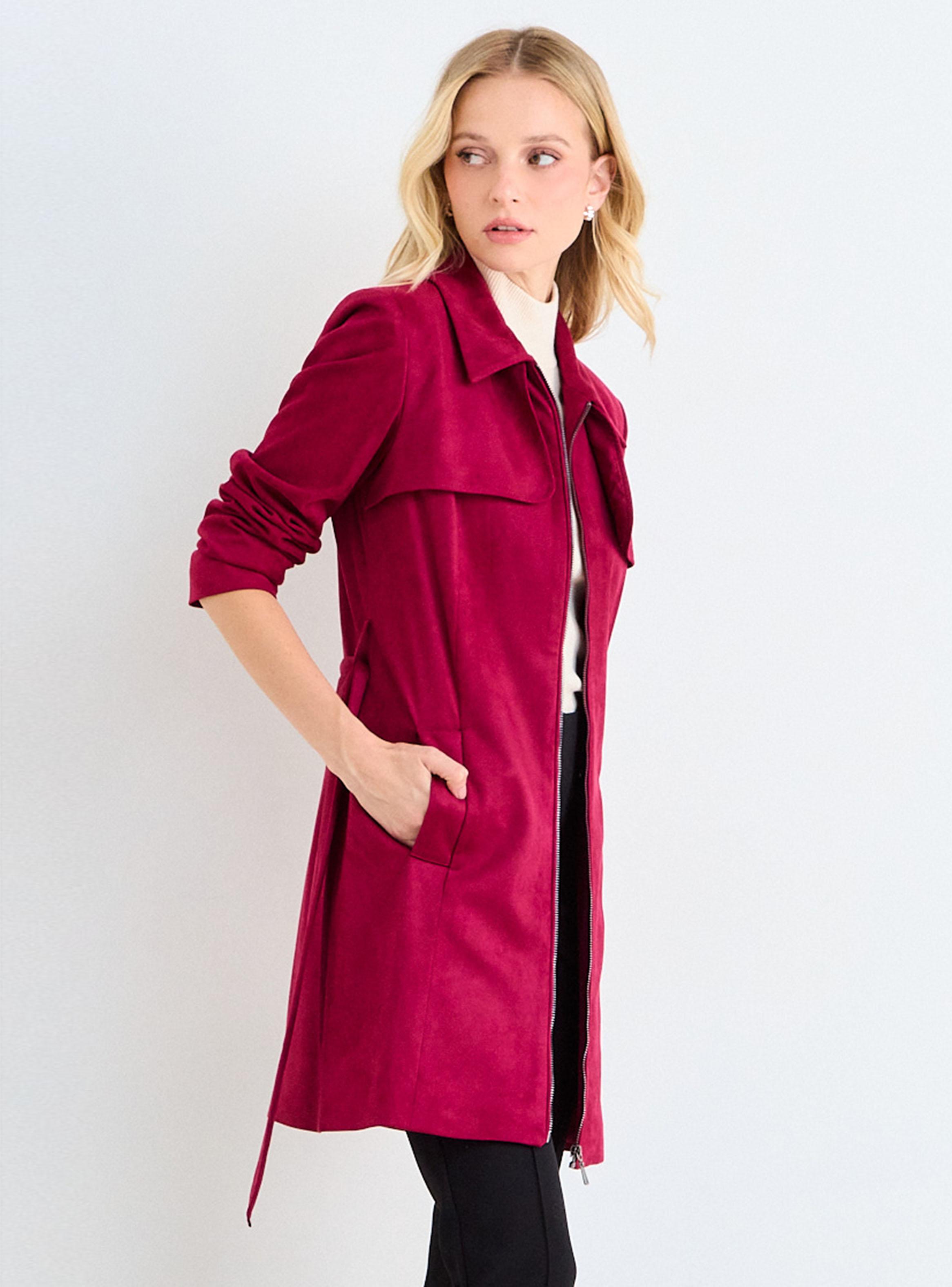 Trench Liso con Cierre Color-2