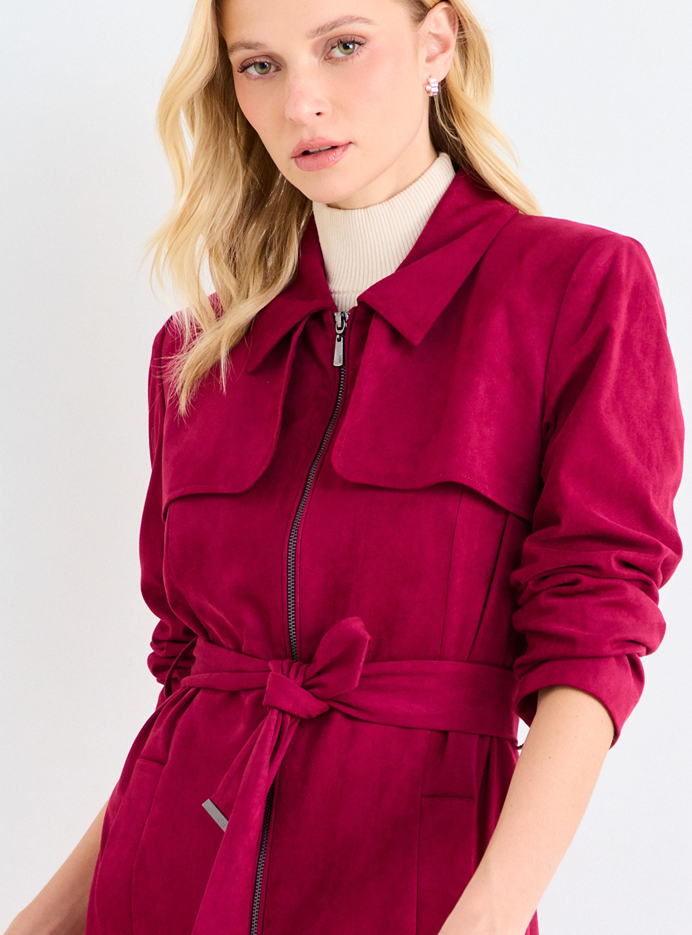 Trench Liso con Cierre Color-3