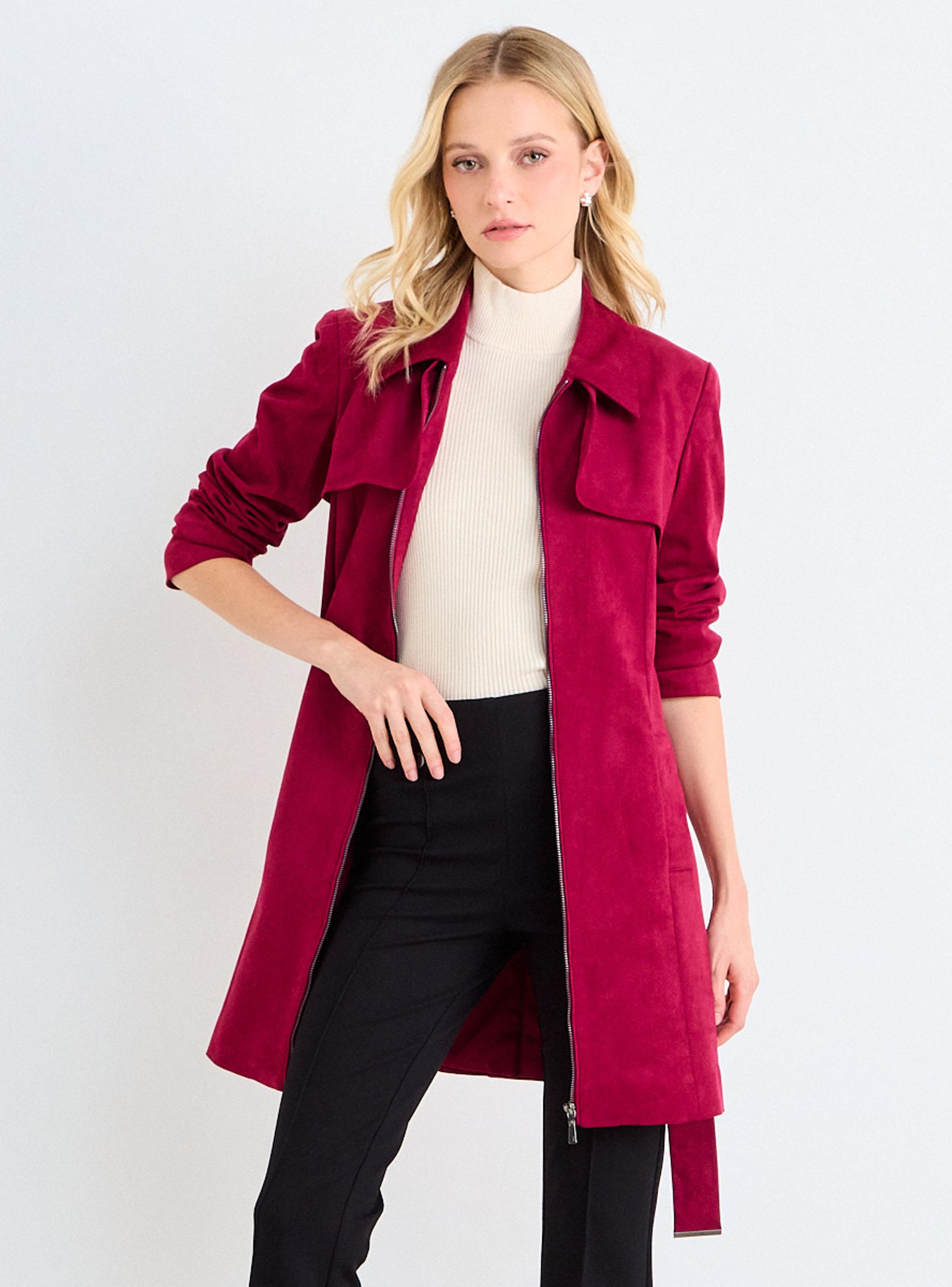 Trench Liso con Cierre Color-0