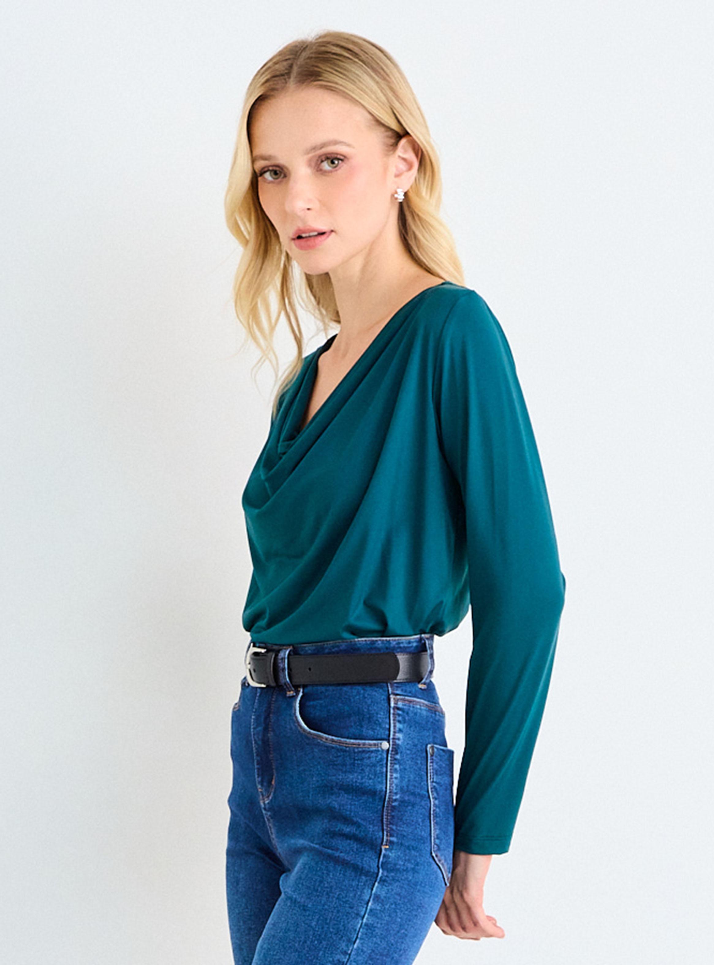 Blusa Lisa Cuello Drapeado Color-2