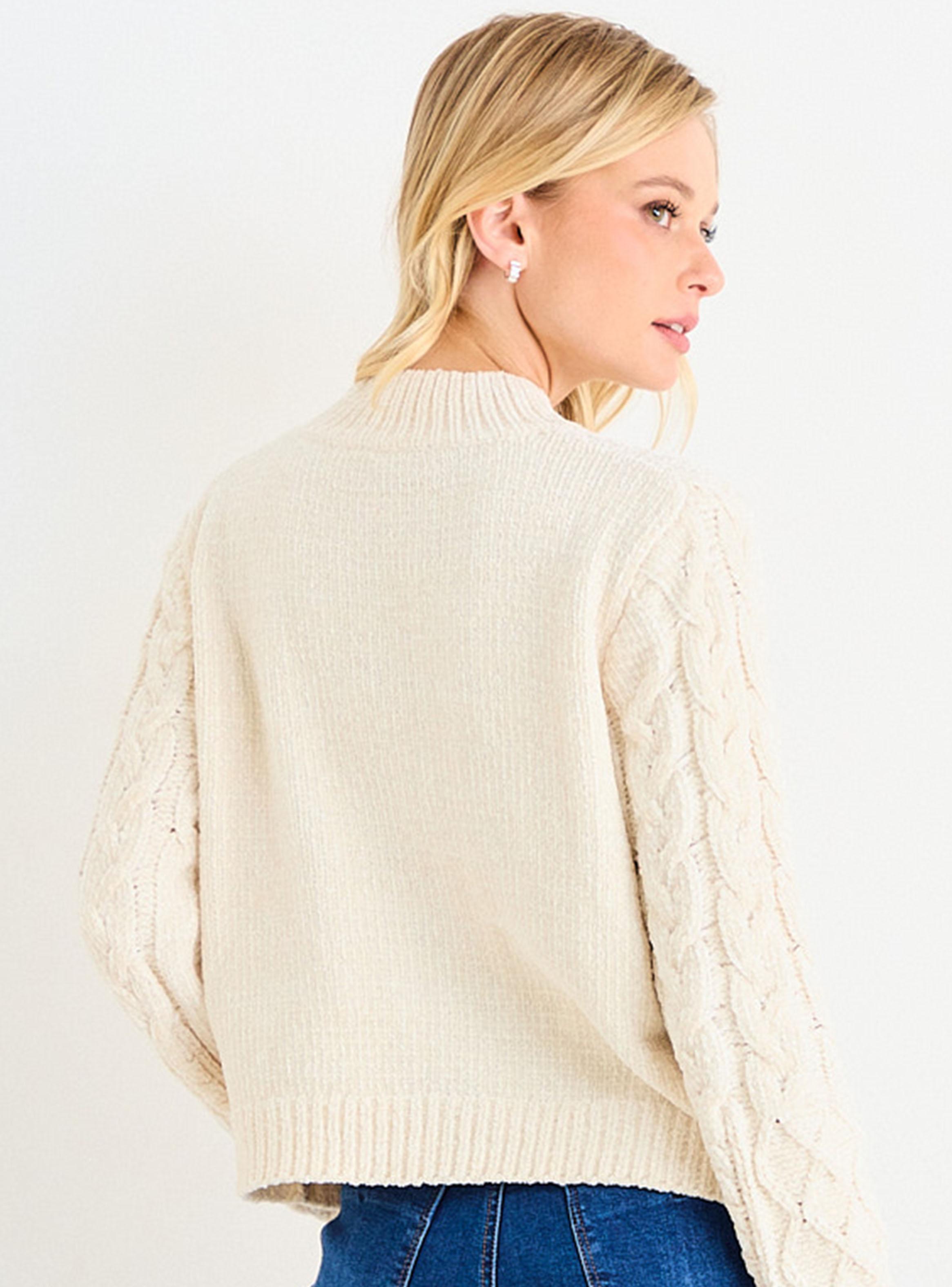 Sweater con Diseño Trenzado Chenille-1