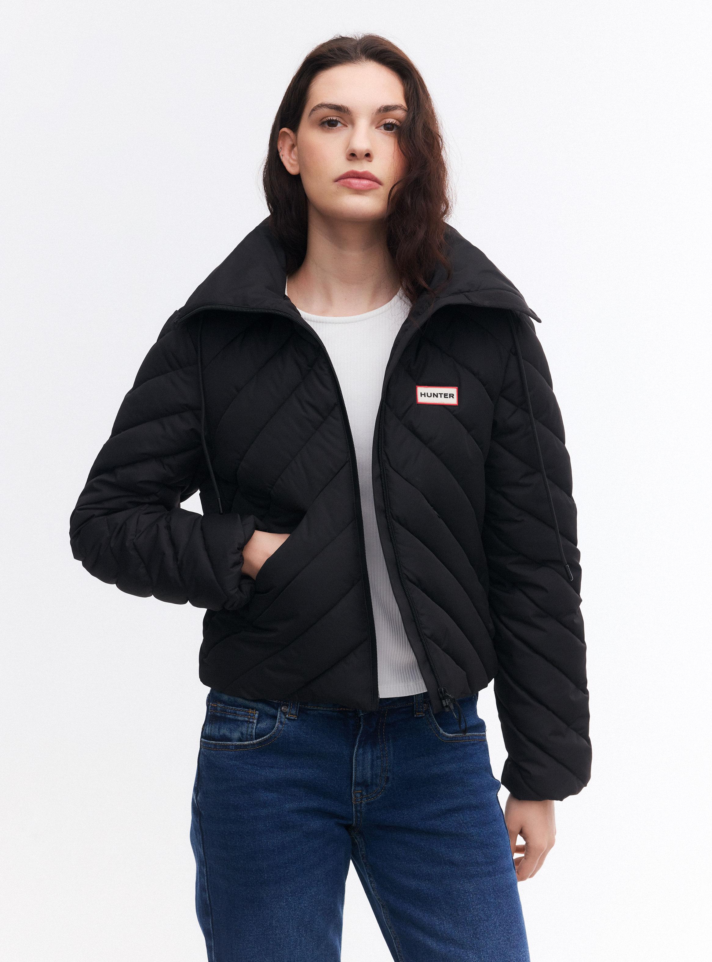Parka Diagonal Acolchado Bolsillos en Corte-0