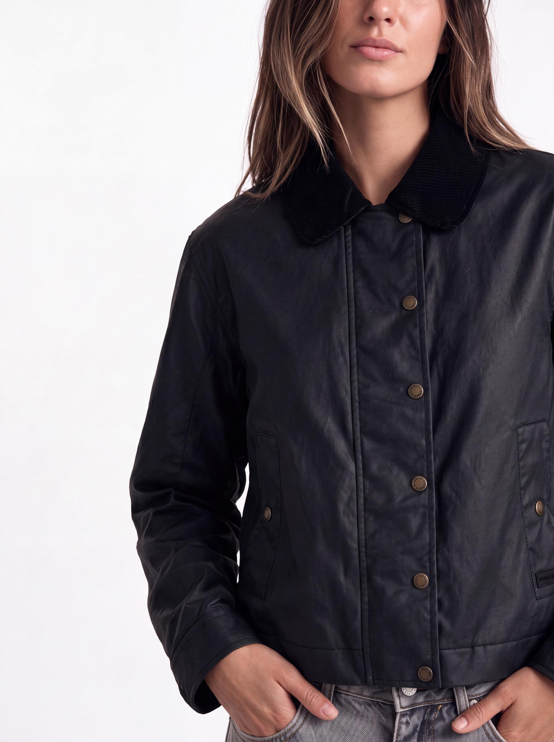 Chaqueta con Cuello Cotelé Encerada-3