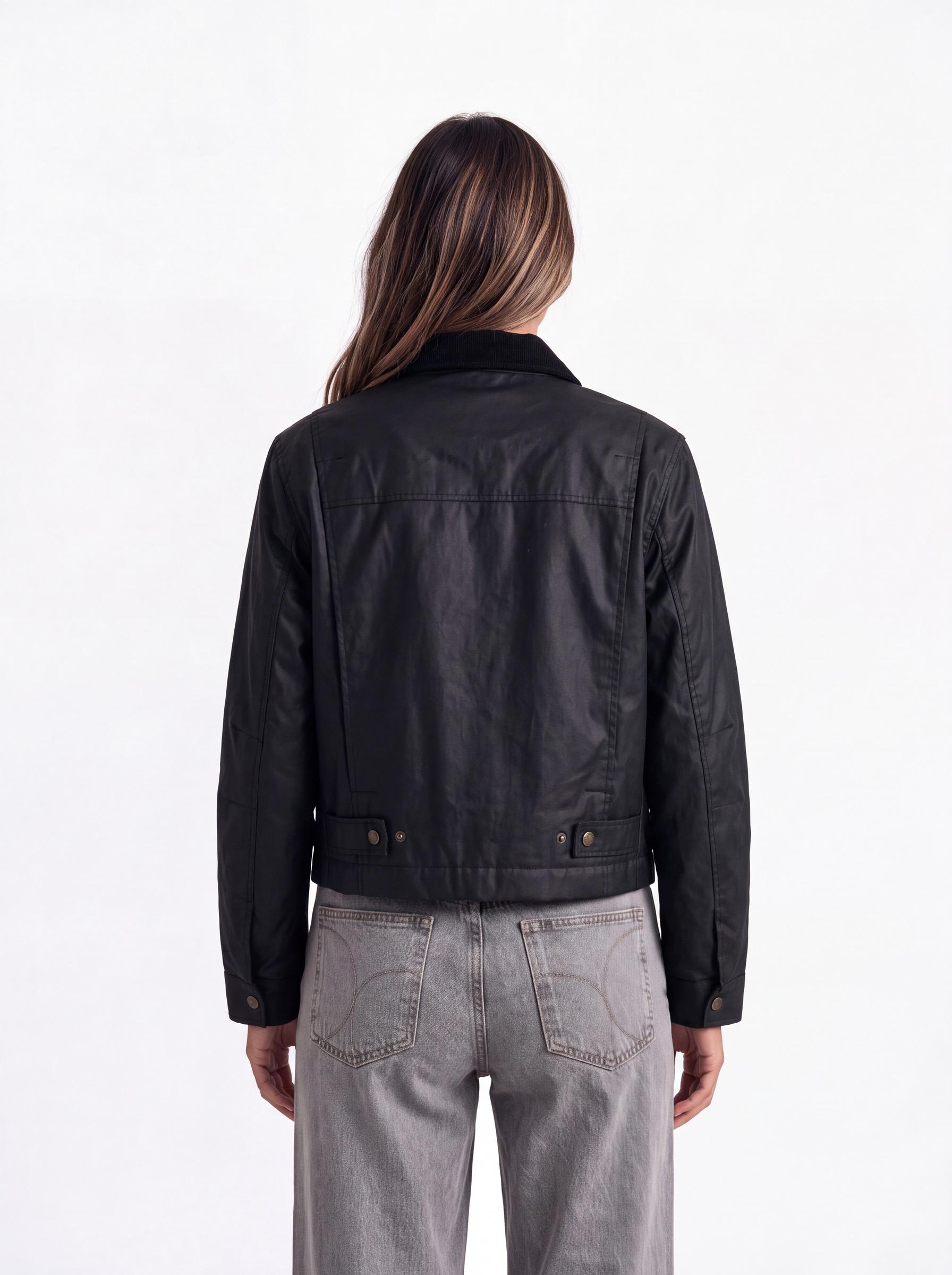 Chaqueta con Cuello Cotelé Encerada-1