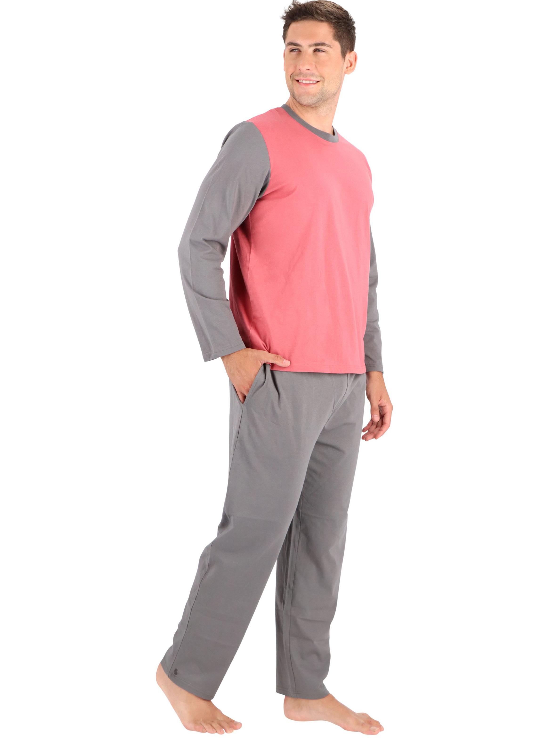 Pijama Largo Liso Bicolor-2