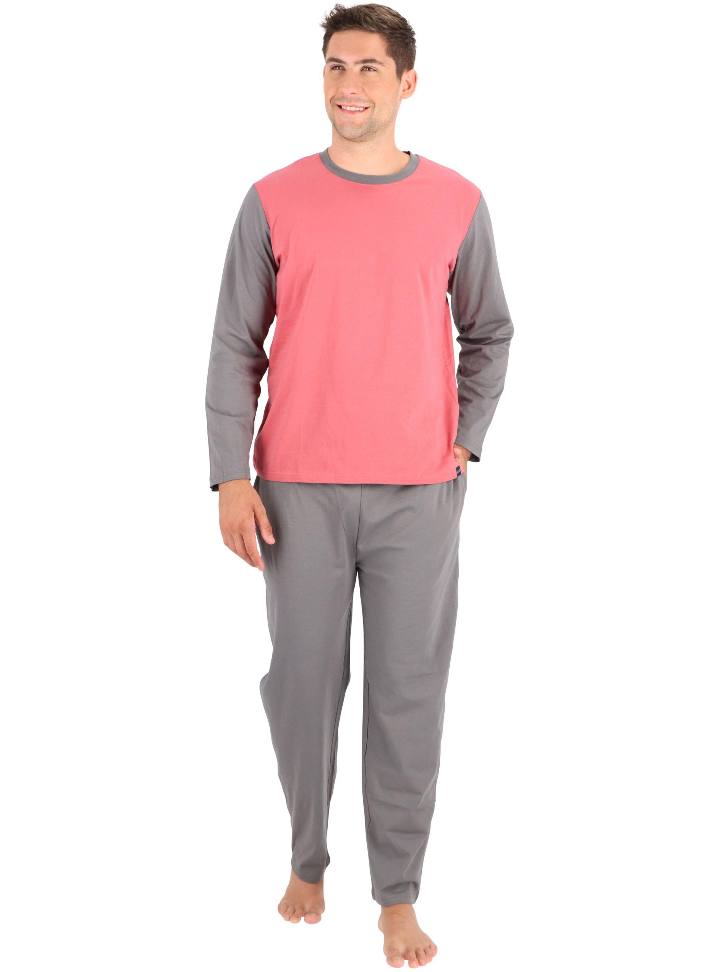 Pijama Largo Liso Bicolor-0