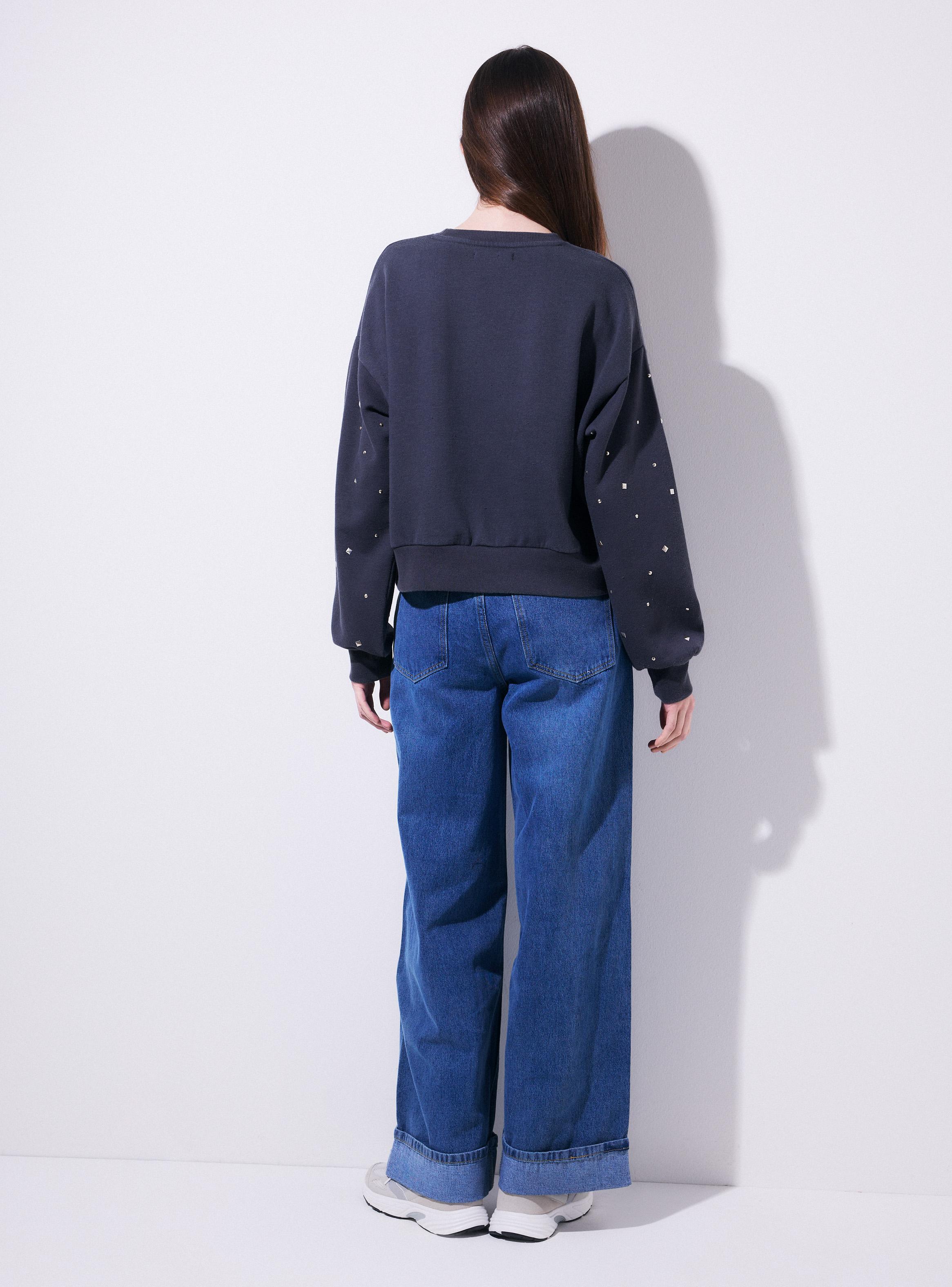 Jeans Barrel Tiro Alto con Dobladillo-5
