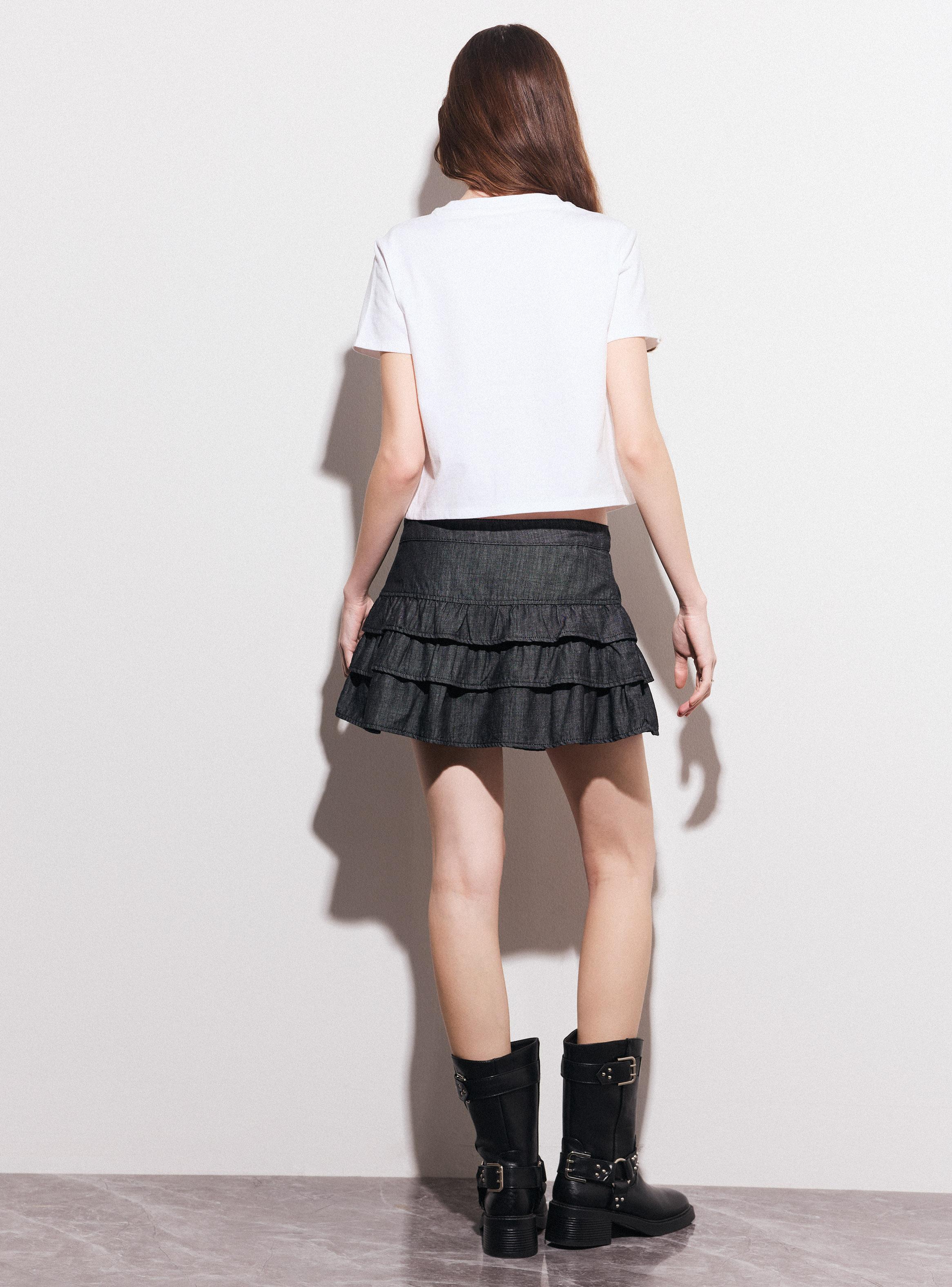 Falda Mini con Volados en Capas-5