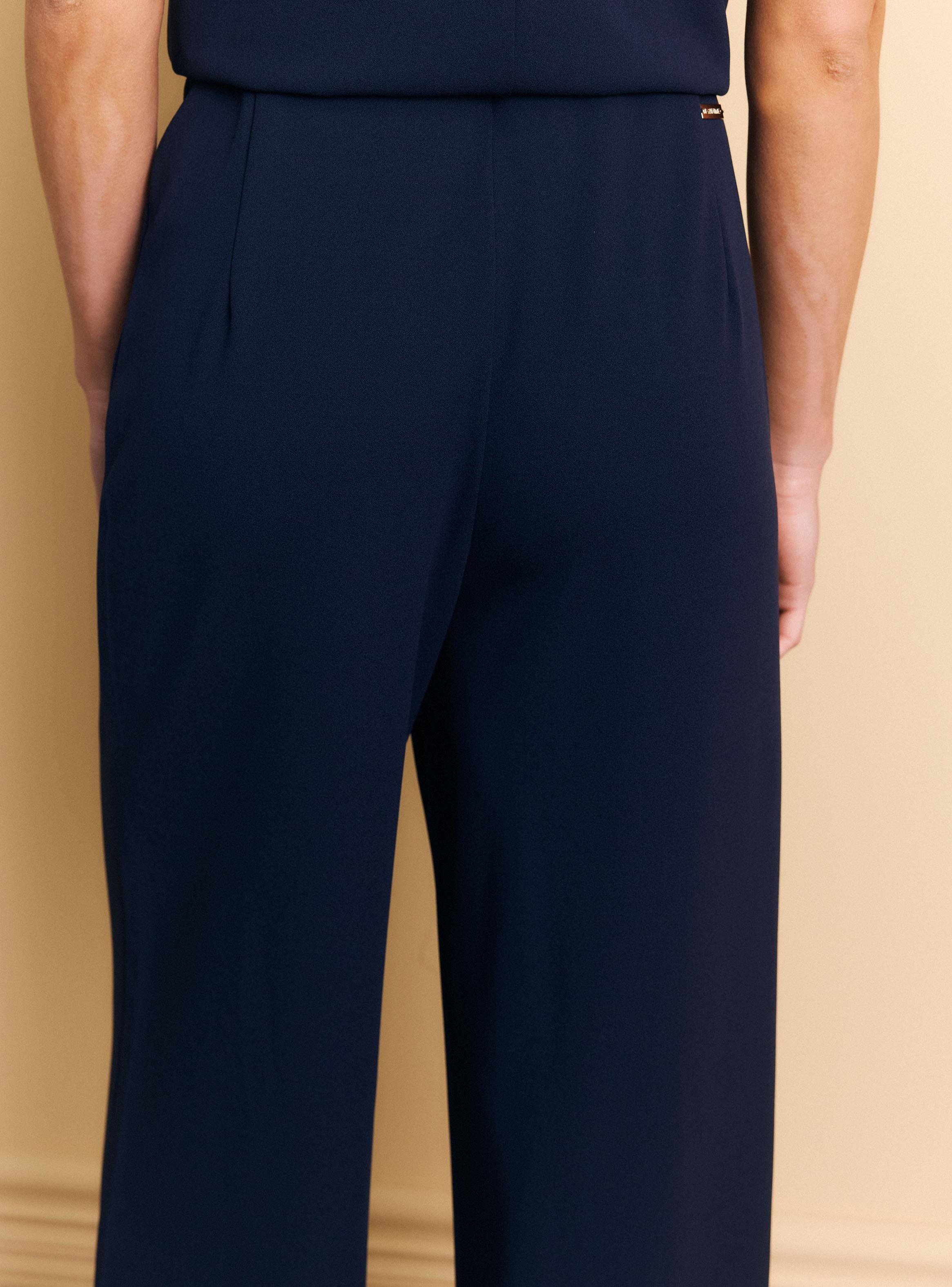 Pantalón Cintura Elástica Fit Comfort y Botones Decorativos-3