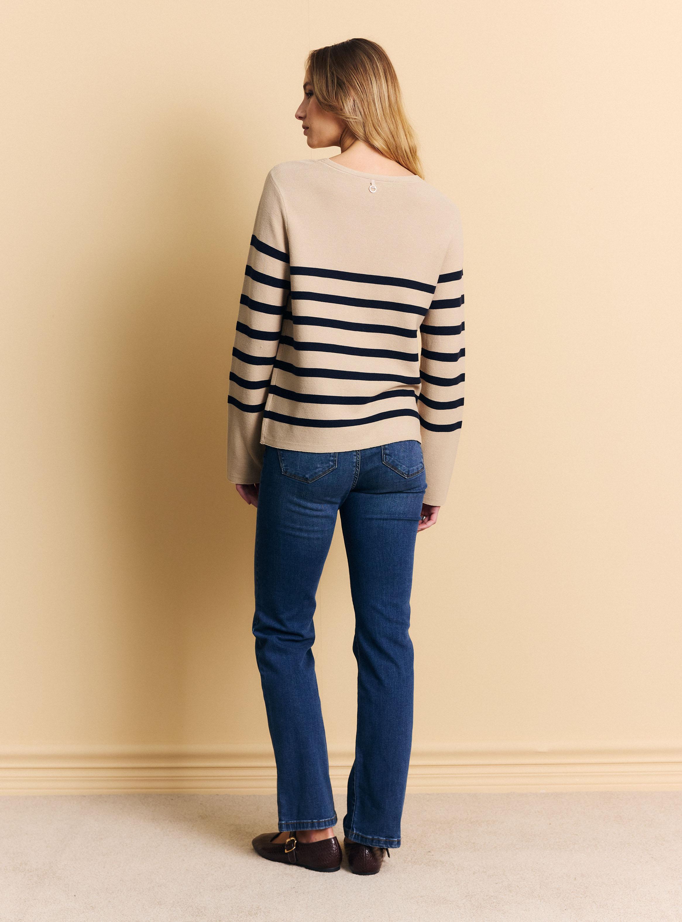 Sweater Rayas Horizontales Estilo Marinero Algodón-5