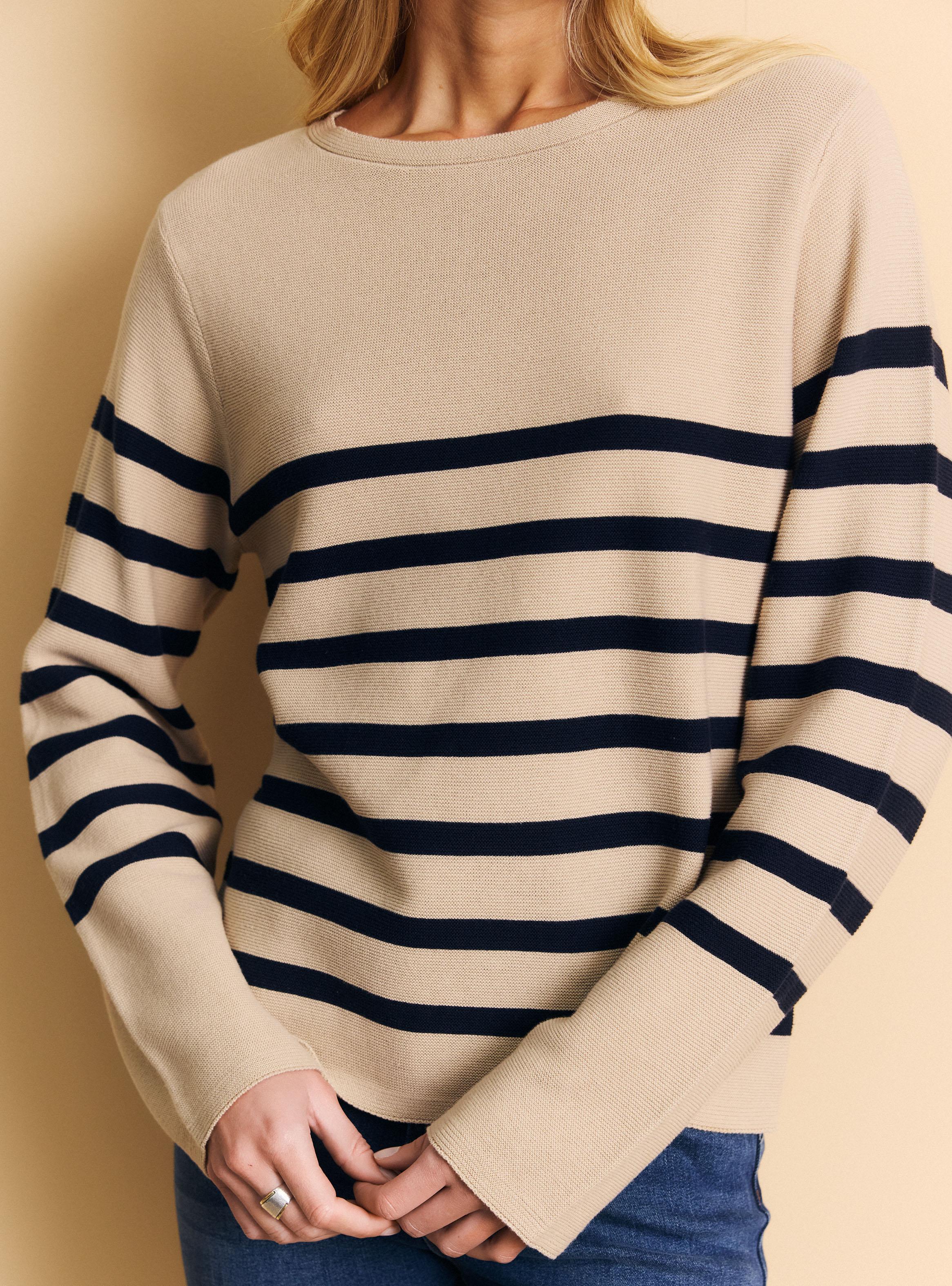 Sweater Rayas Horizontales Estilo Marinero Algodón-3