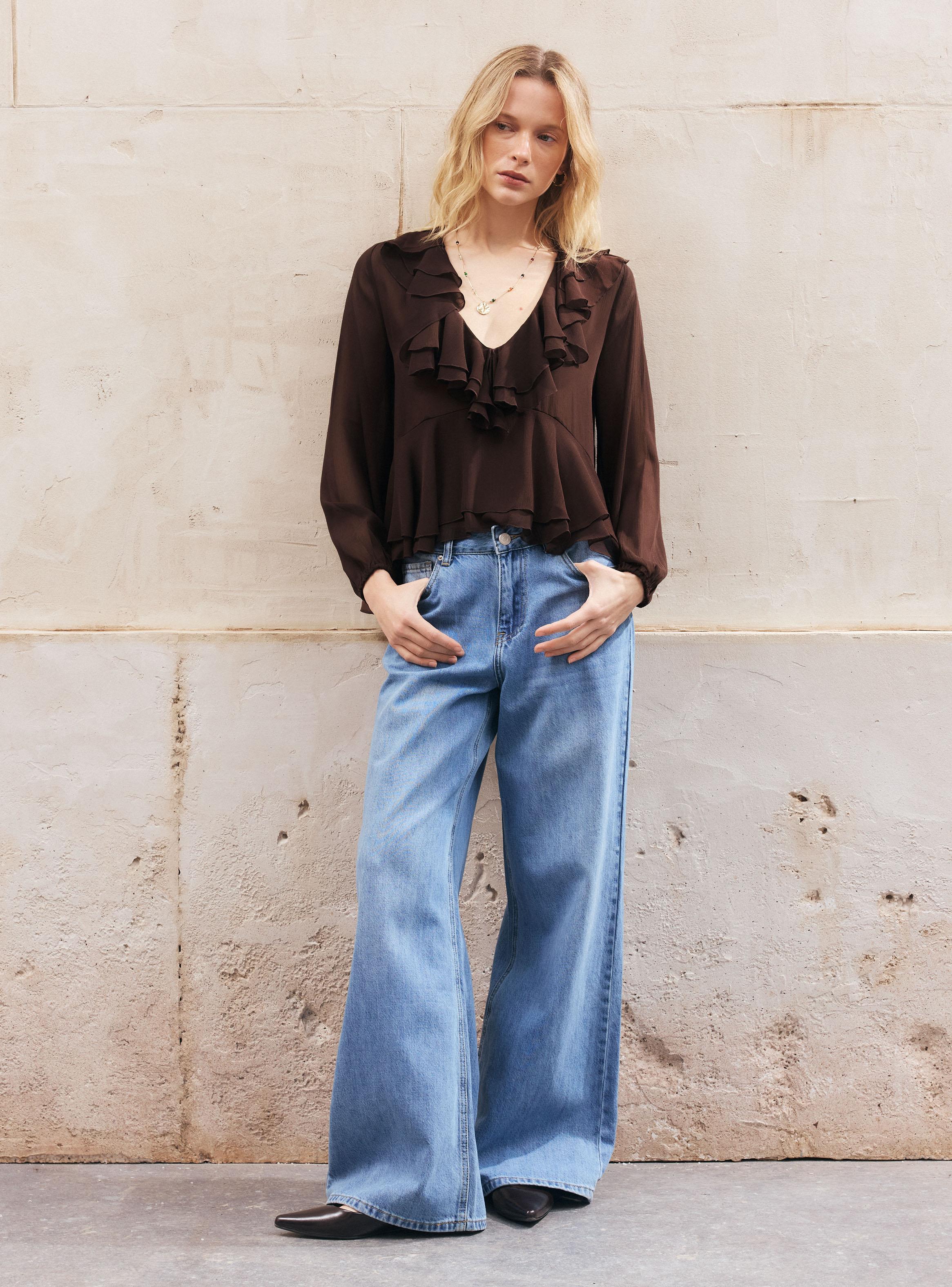 Blusa Escote V con Volantes-4
