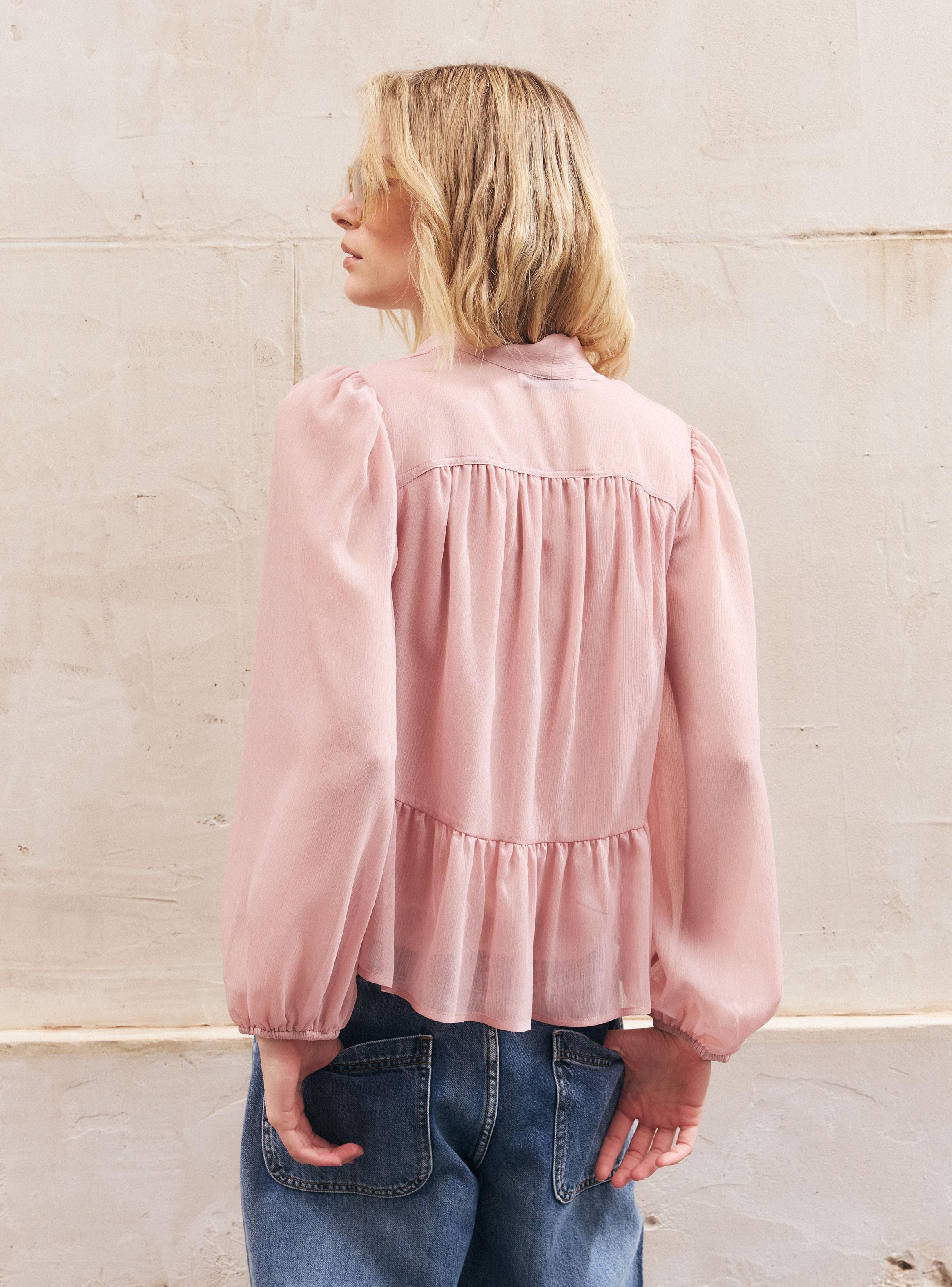 Blusa Cuello V con Lazo-1