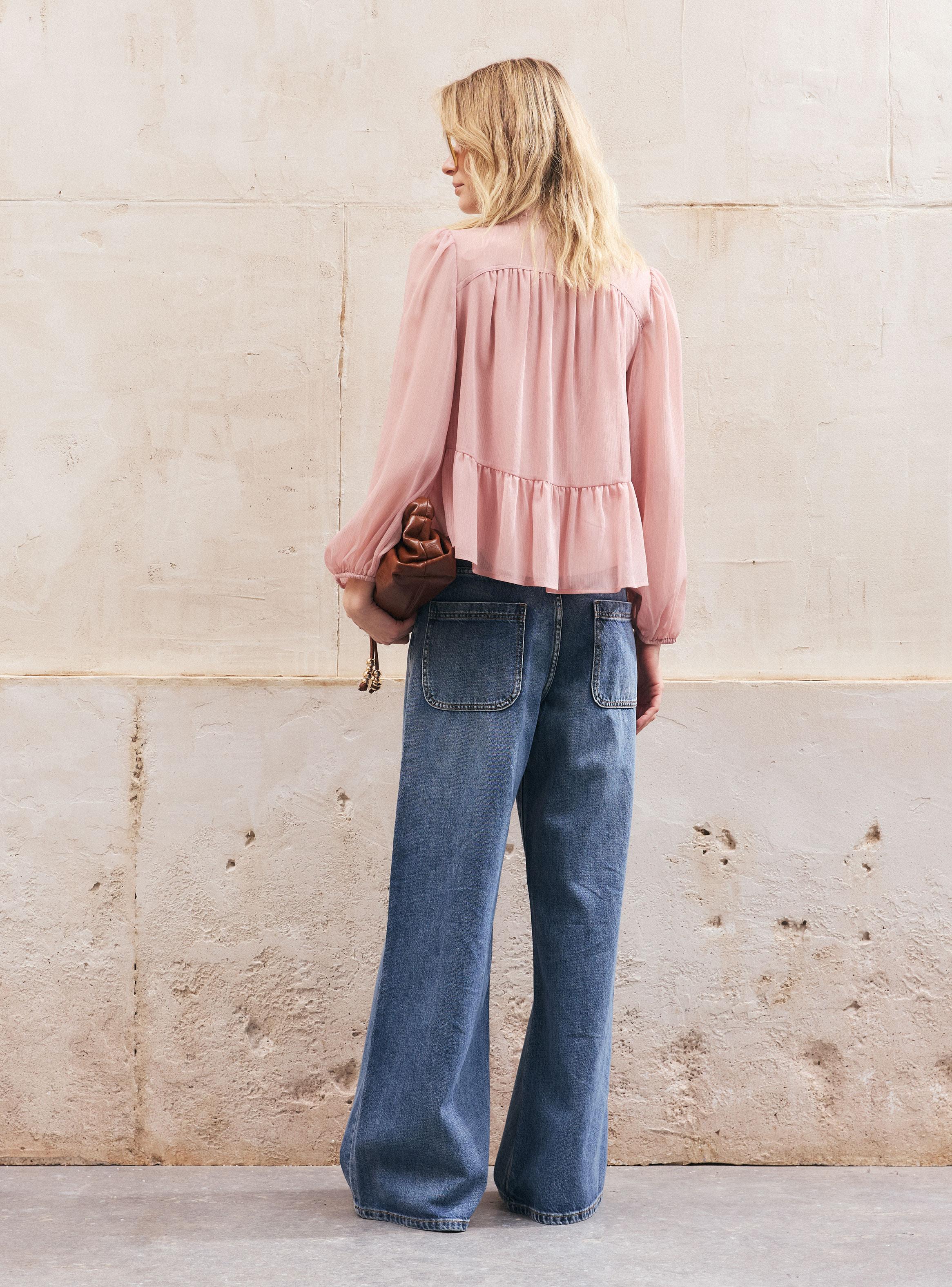 Blusa Cuello V con Lazo-5